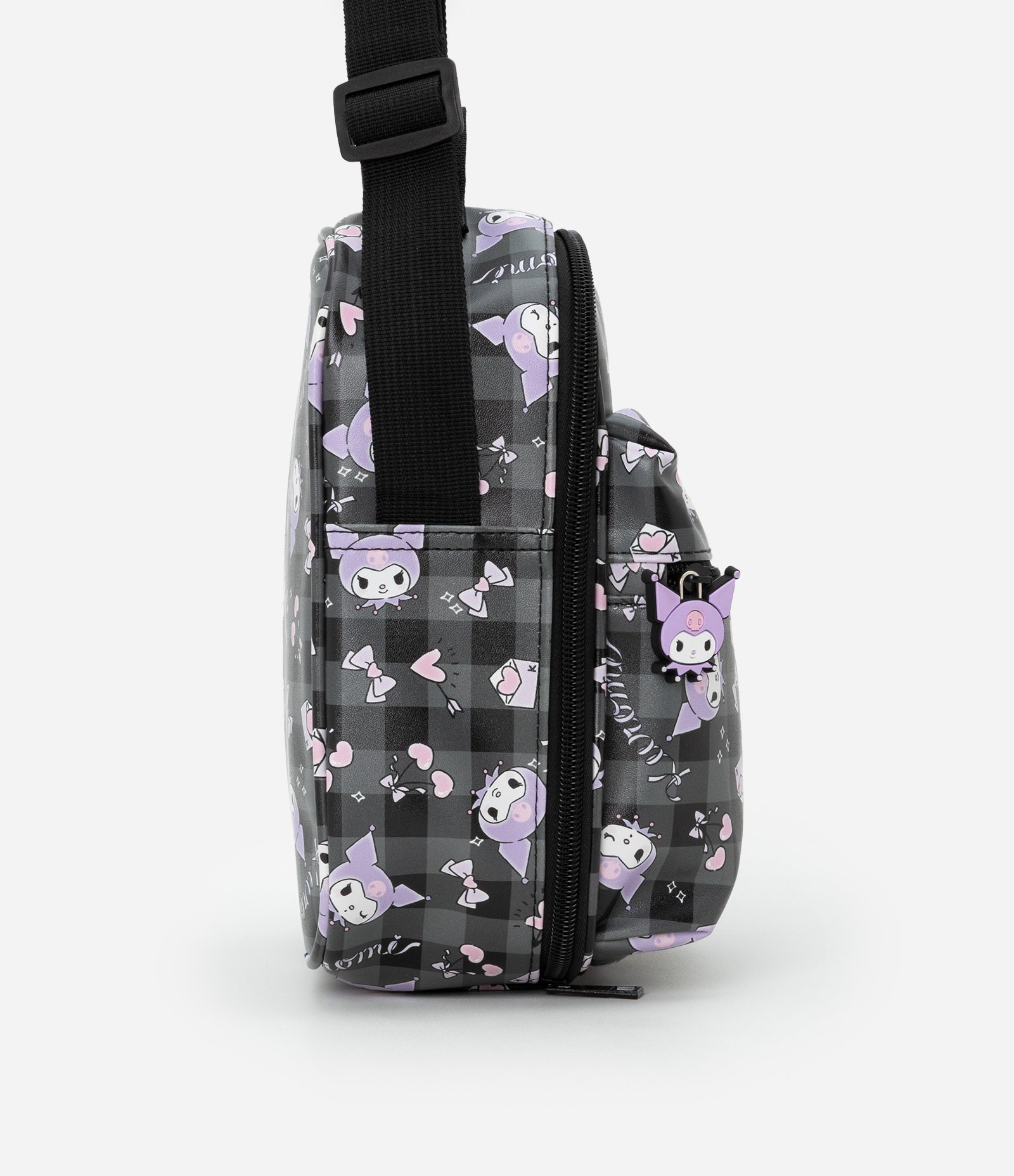 Lancheira com Divisórias e Estampa Kuromi Preto 2