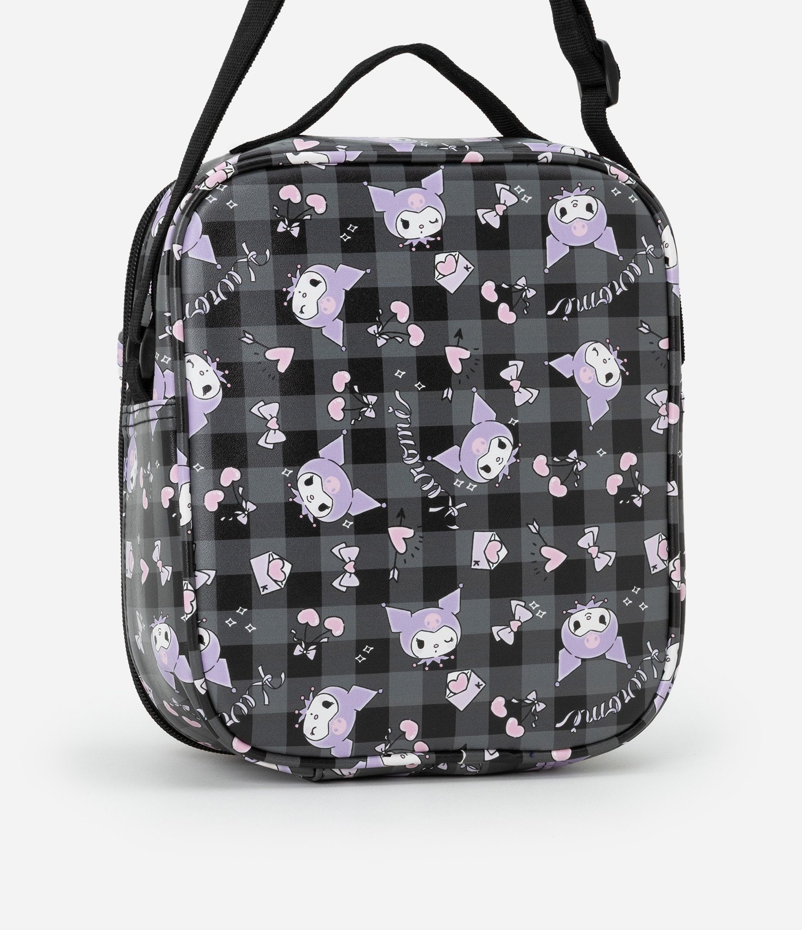Lancheira com Divisórias e Estampa Kuromi Preto 3