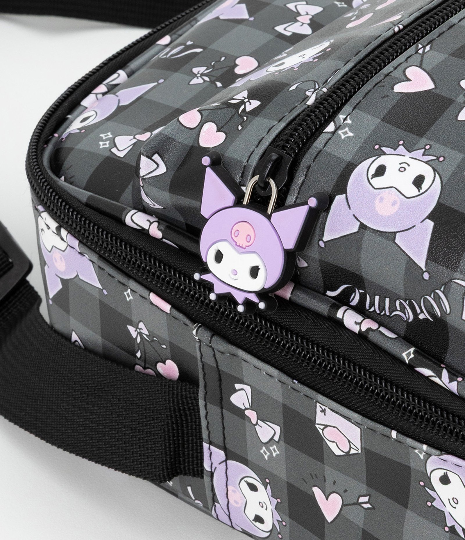 Lancheira com Divisórias e Estampa Kuromi Preto 4