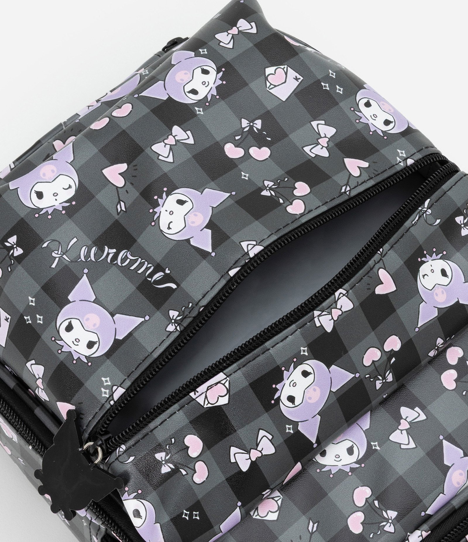 Lancheira com Divisórias e Estampa Kuromi Preto 5