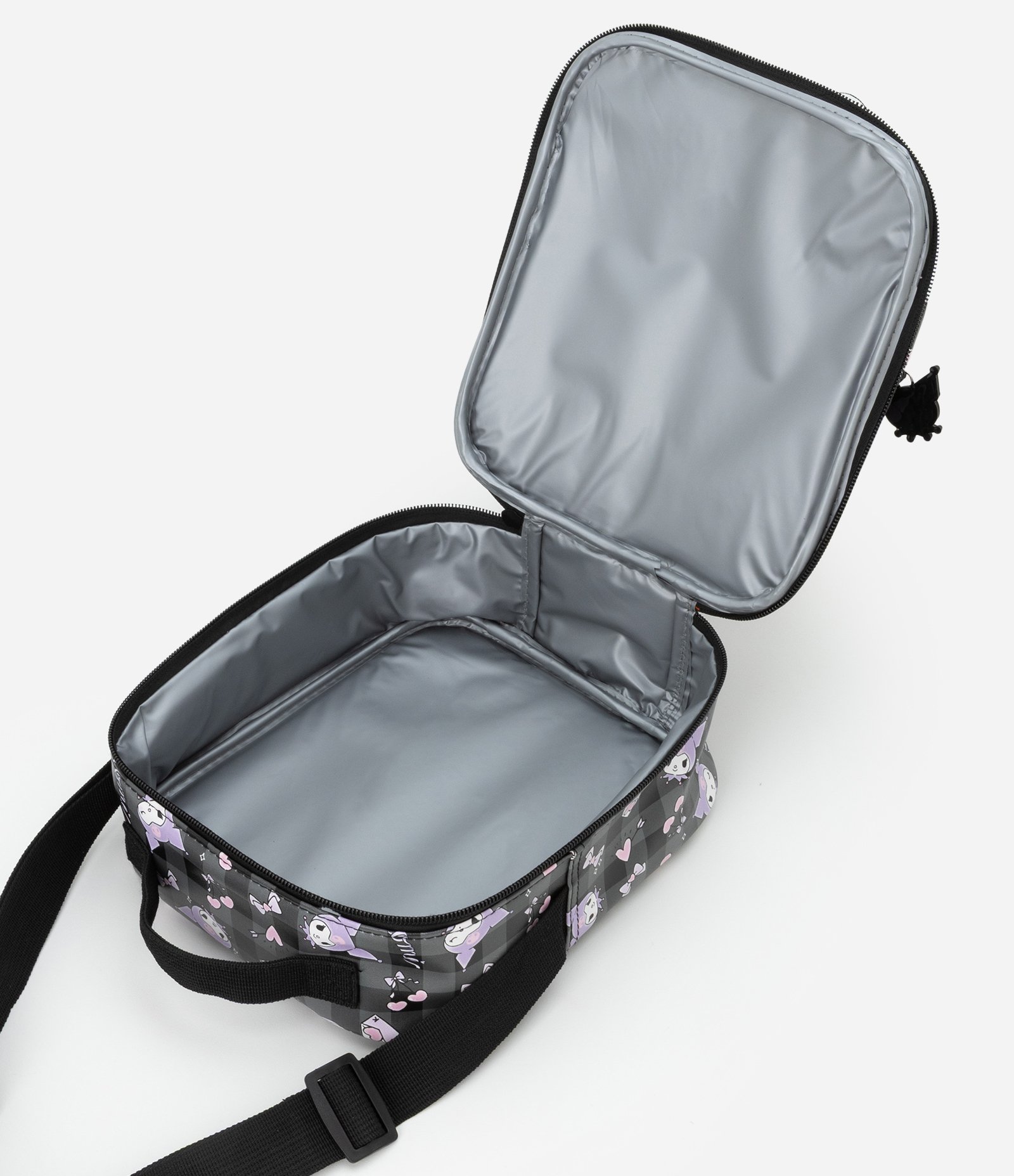 Lancheira com Divisórias e Estampa Kuromi Preto 6