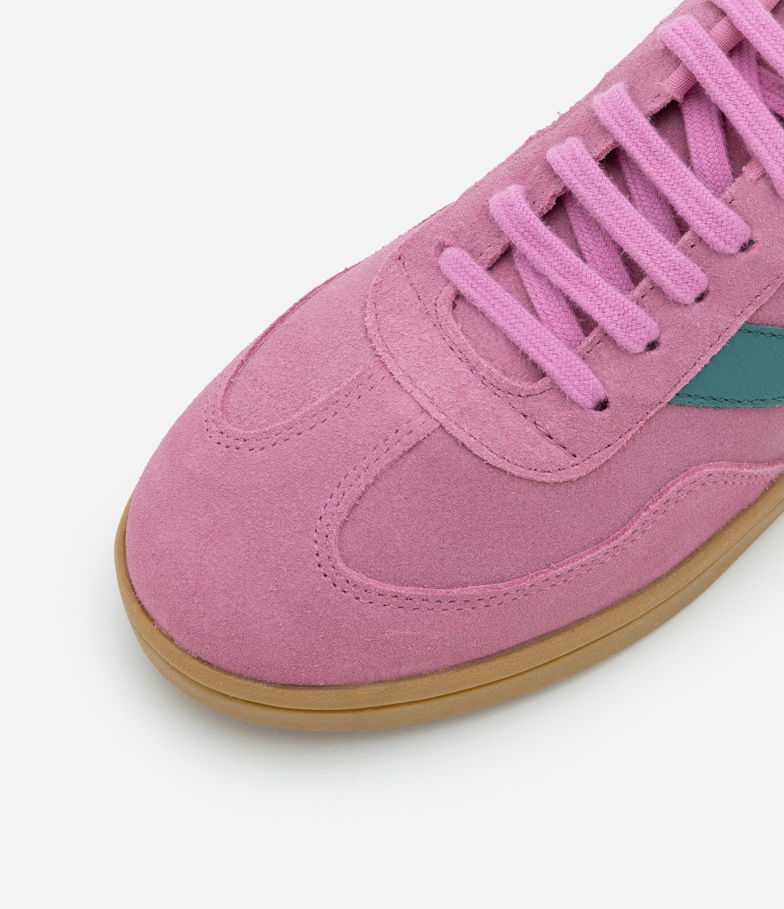 Tênis Chuteira em Couro com Cadarço e Detalhe Lateral Rosa 4