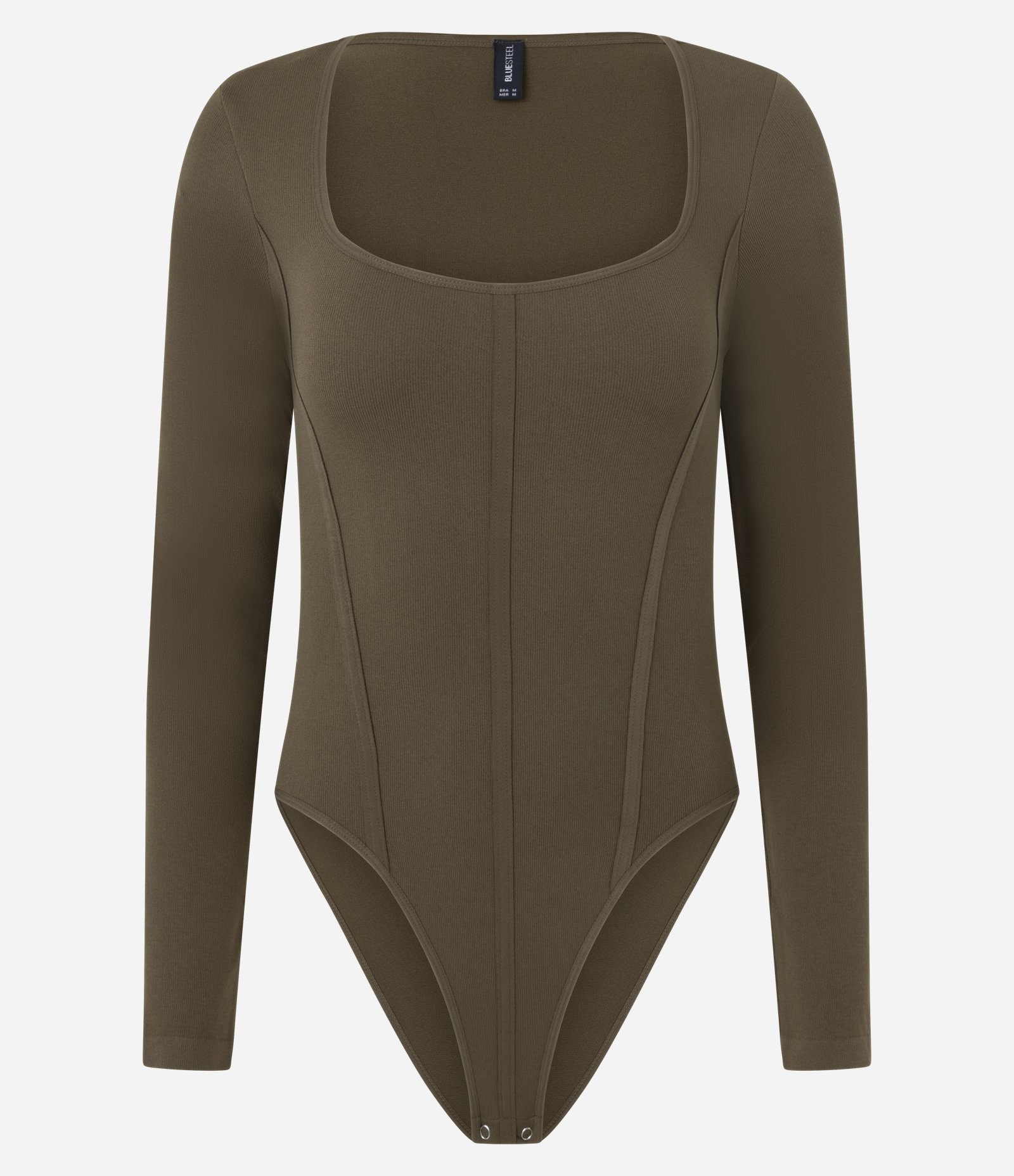 Body em Poliamida Seamless e Decote Quadrado Verde 4