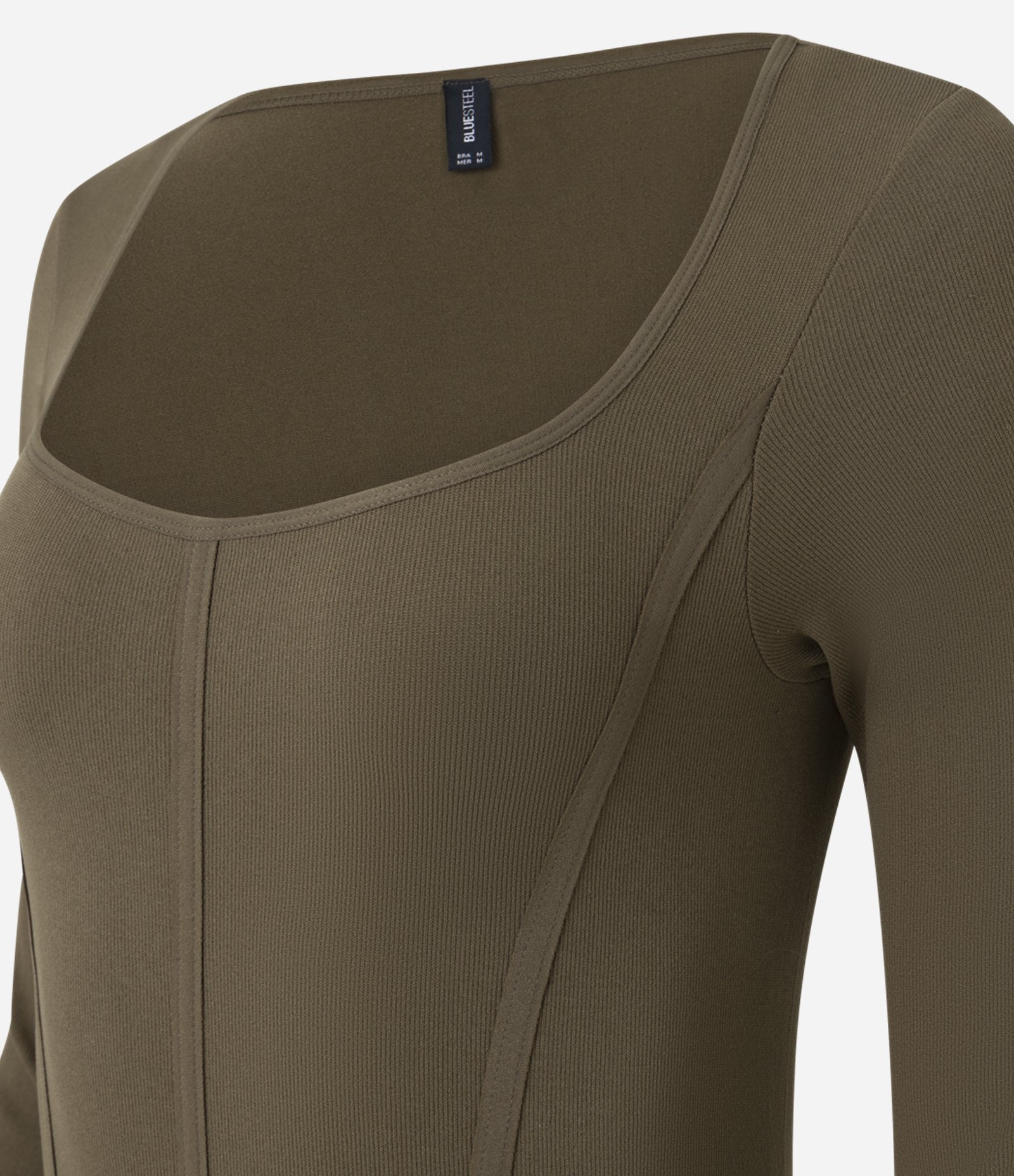 Body em Poliamida Seamless e Decote Quadrado Verde 5