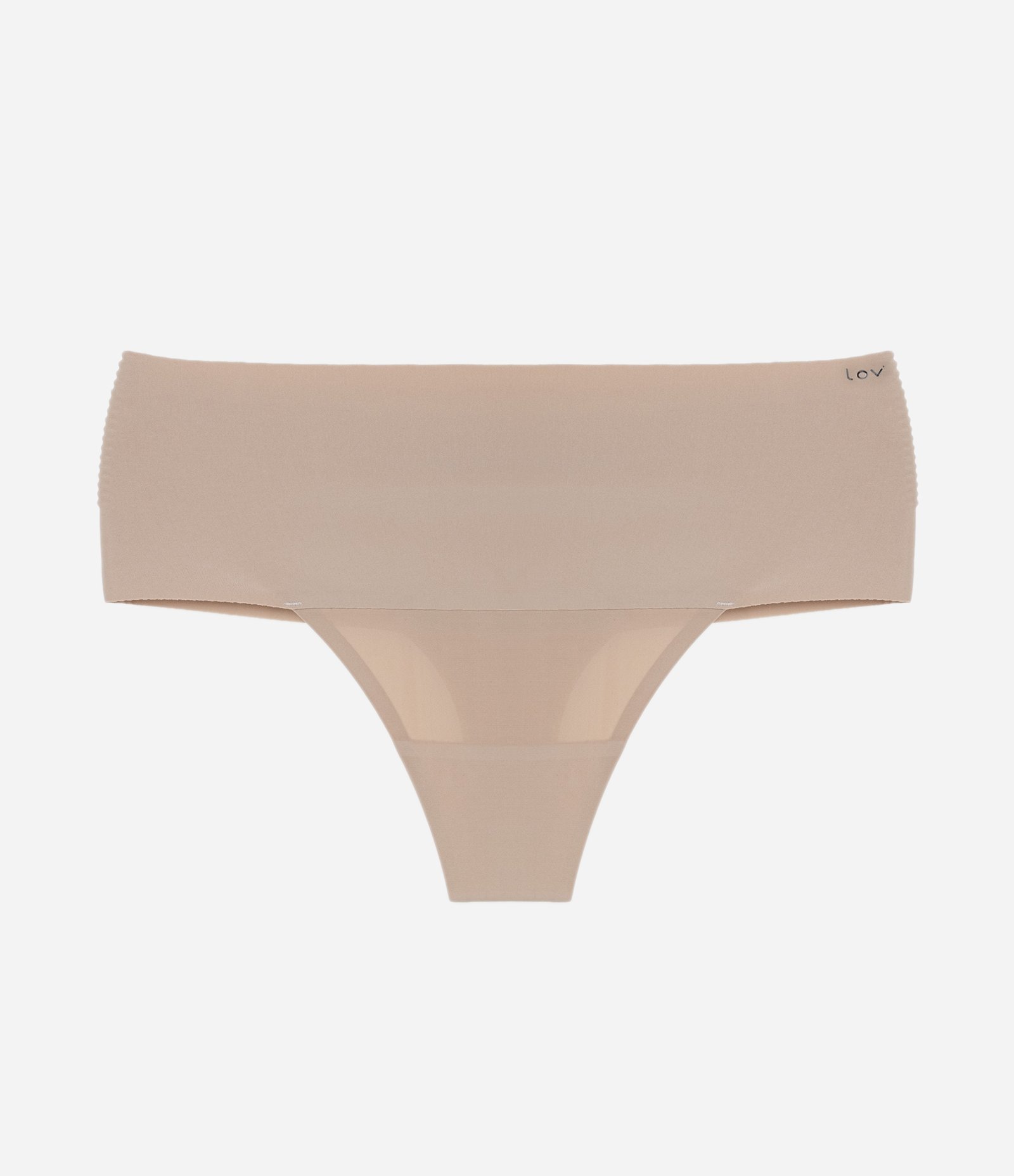 Calcinha Alta Fio em Microfibra Leve Bege 4