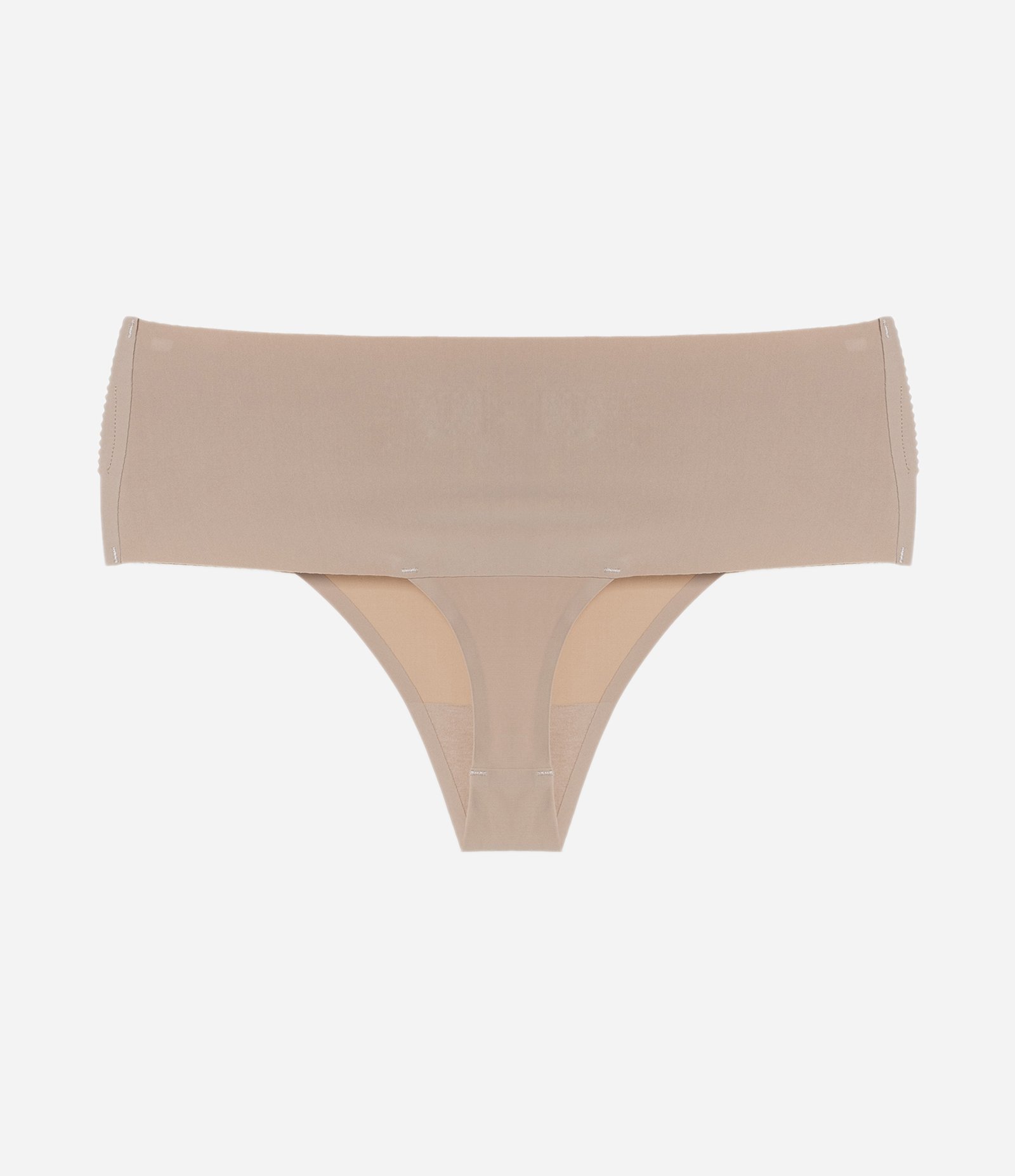 Calcinha Alta Fio em Microfibra Leve Bege 5