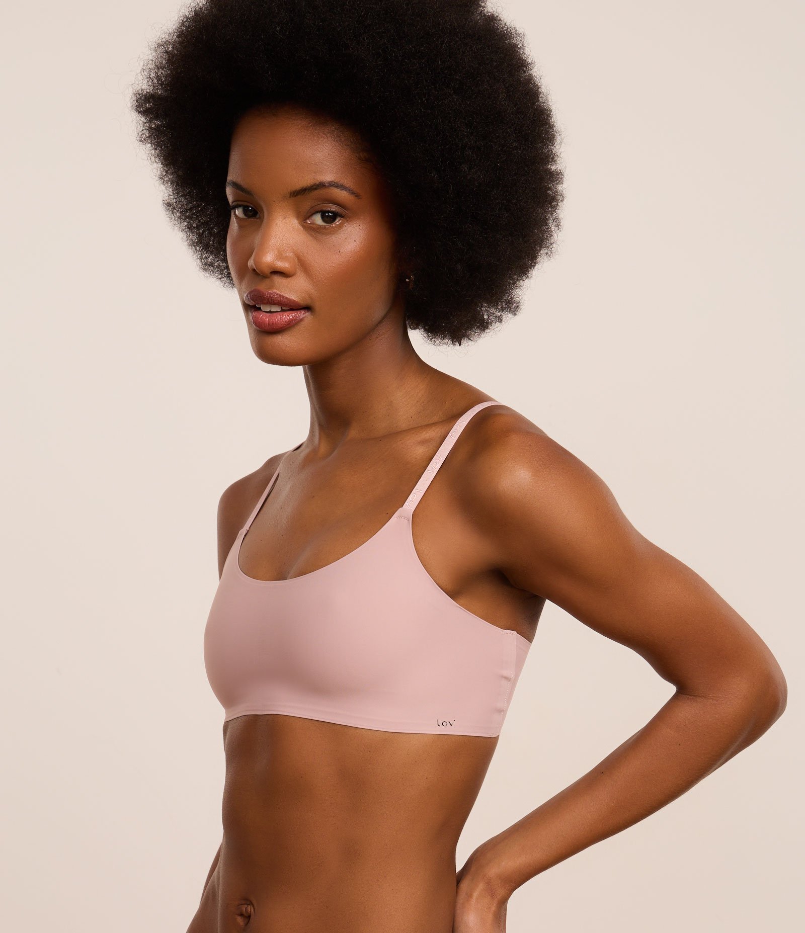 Sutiã Top em Microfibra Leve com Bojo Removível Rosa Neutro 2