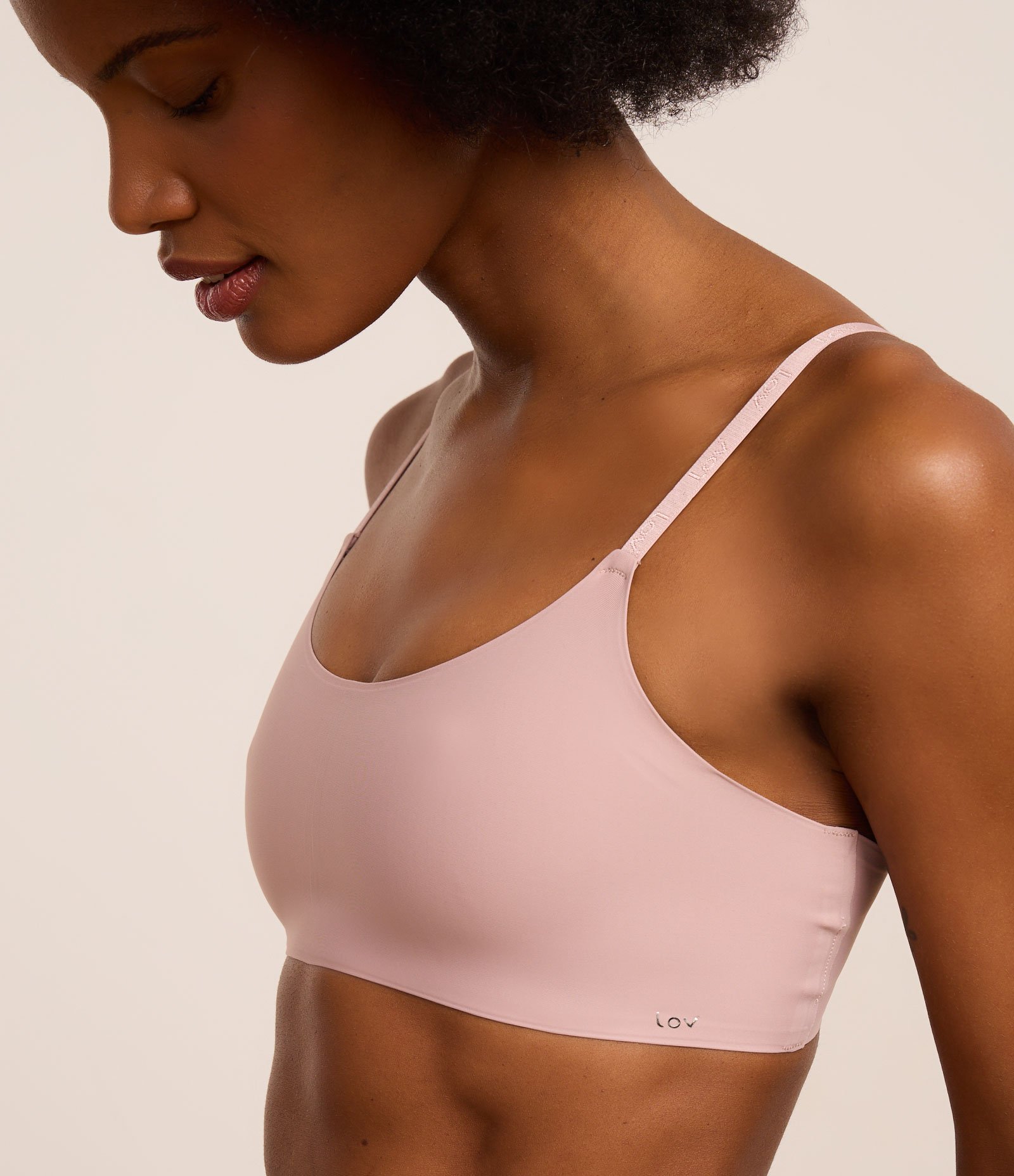 Sutiã Top em Microfibra Leve com Bojo Removível Rosa Neutro 4