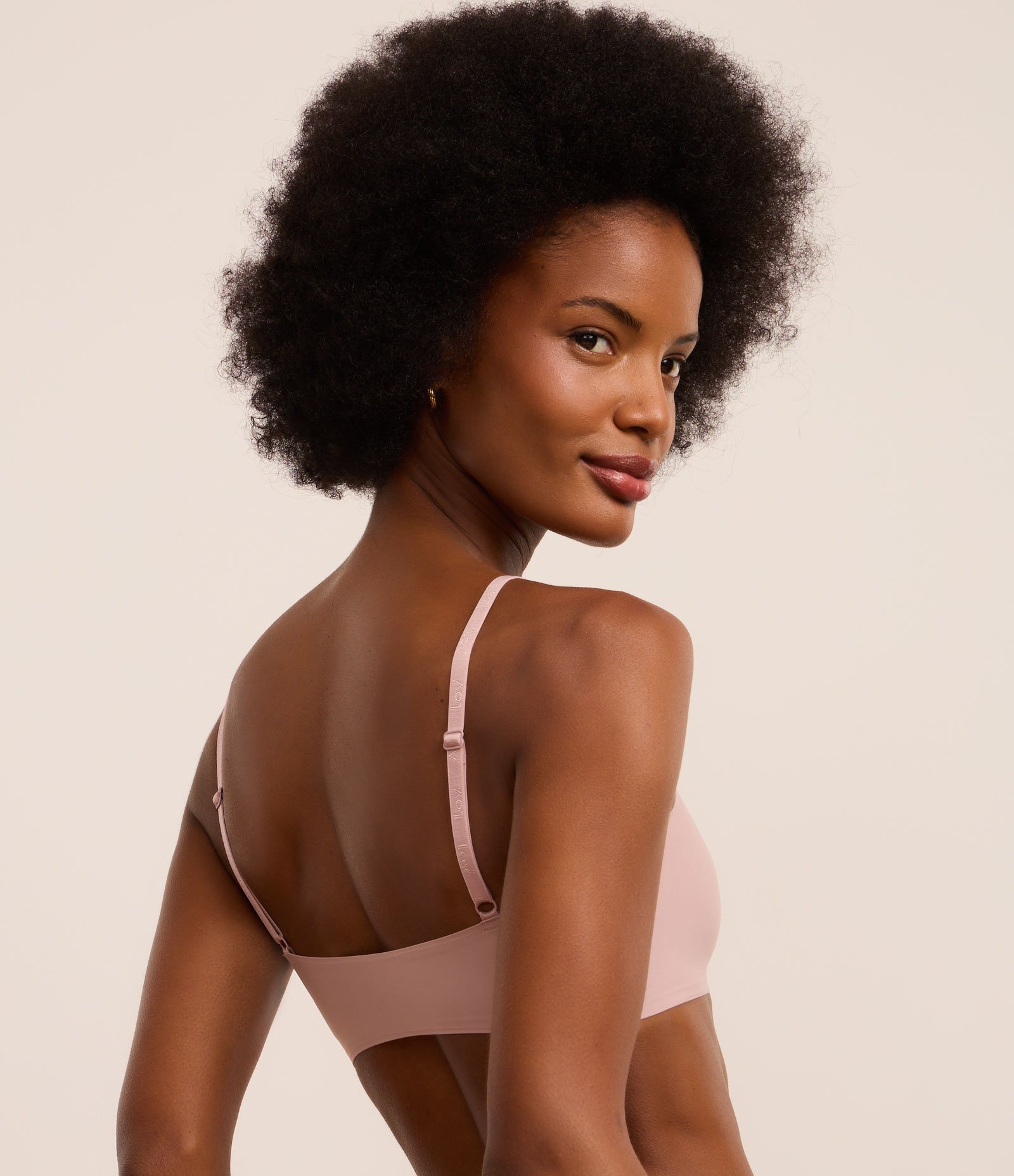 Sutiã Top em Microfibra Leve com Bojo Removível Rosa Neutro 5