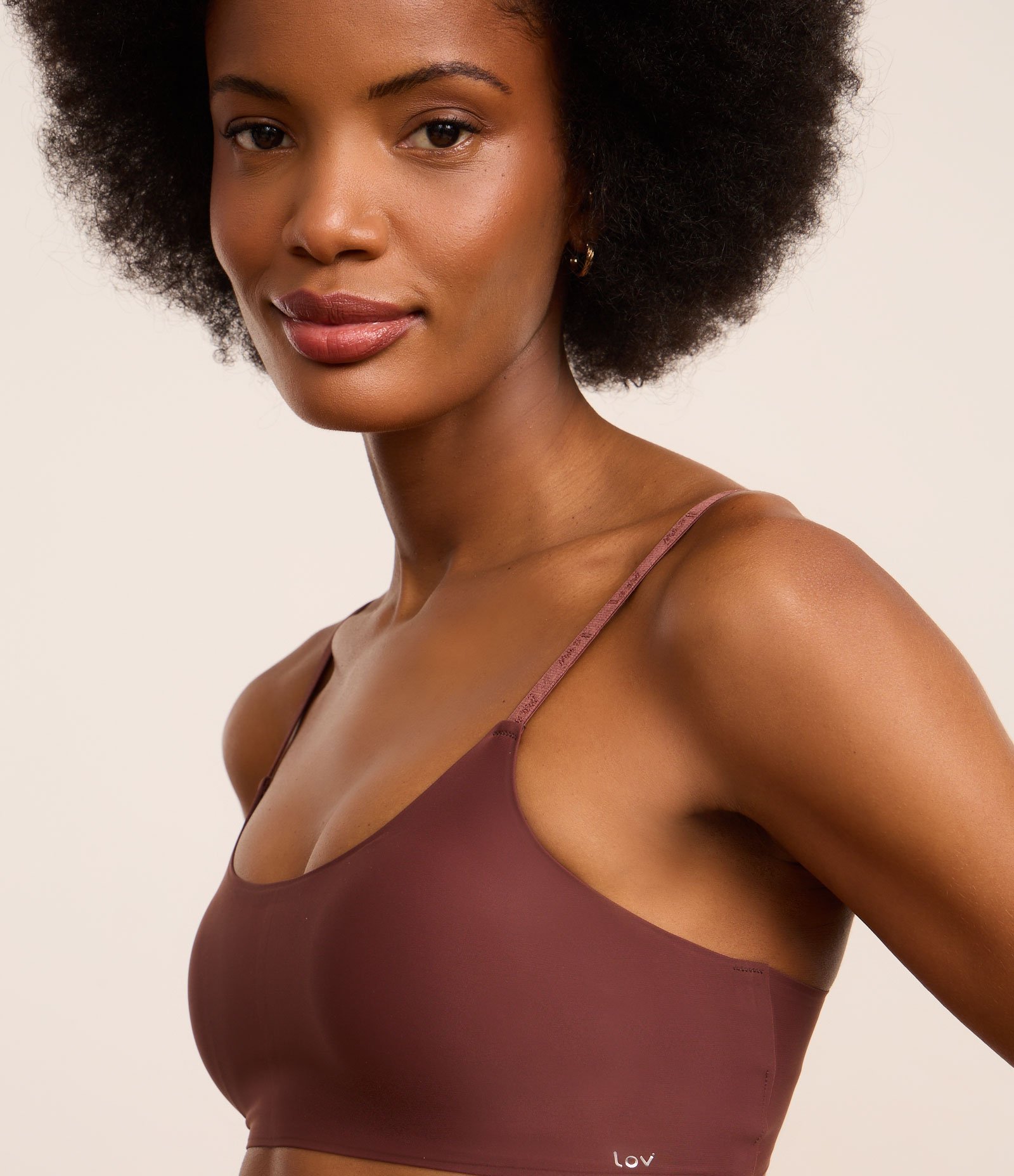 Sutiã Top em Microfibra Leve com Bojo Removível Marrom 4