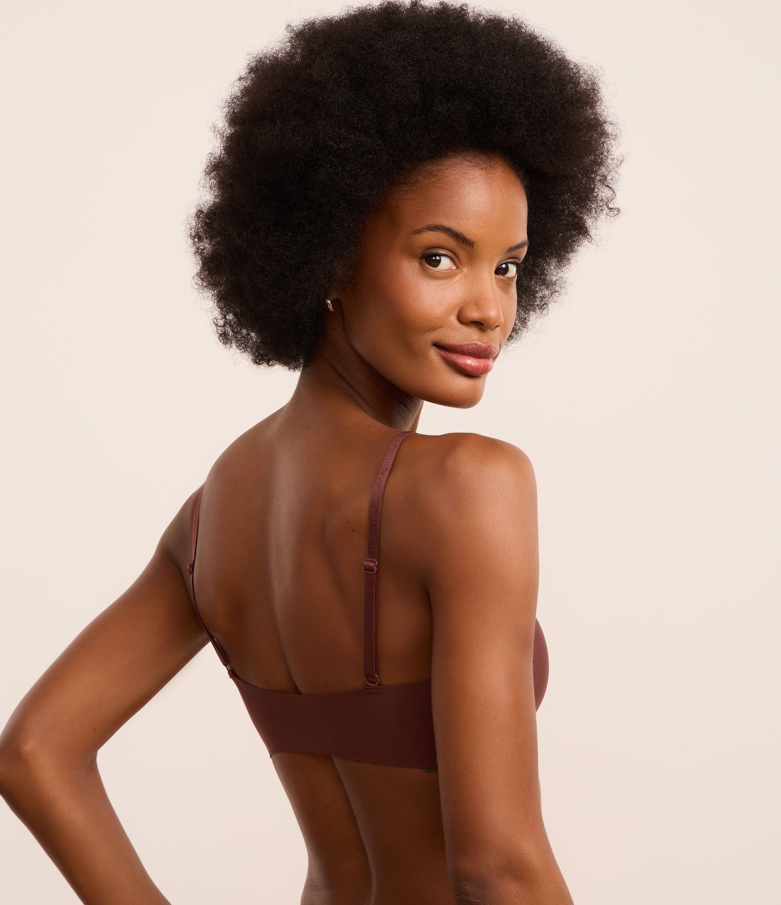 Sutiã Top em Microfibra Leve com Bojo Removível Marrom 5