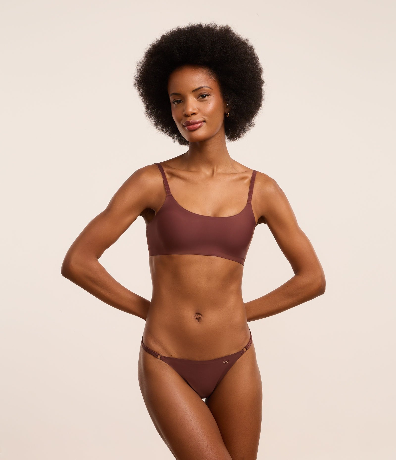 Sutiã Top em Microfibra Leve com Bojo Removível Marrom 6