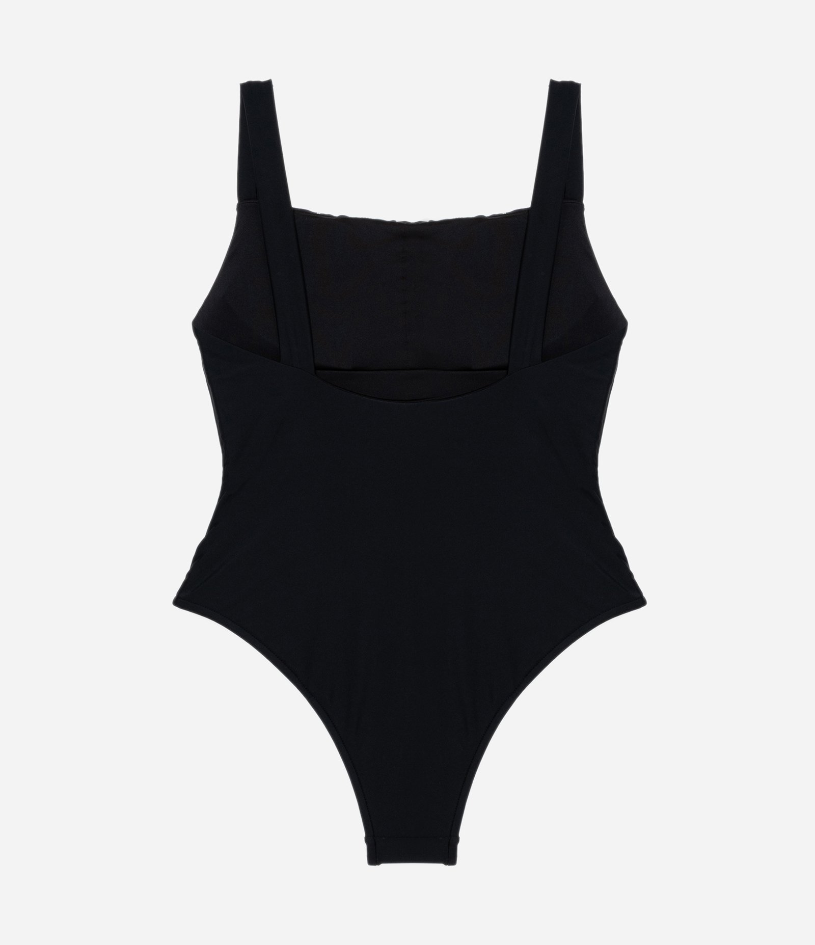 Maiô em Microfibra Leve com Bordado Floral com Alça Larga Preto 5