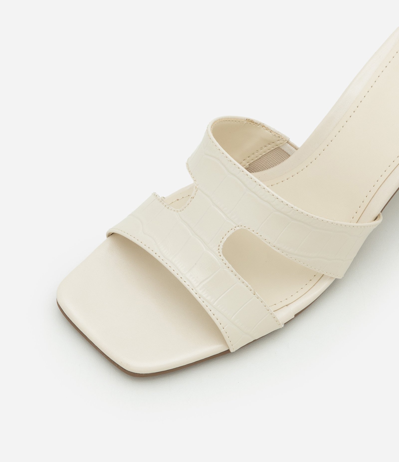 Sandália Mule em Croco com Tira H Off White 5