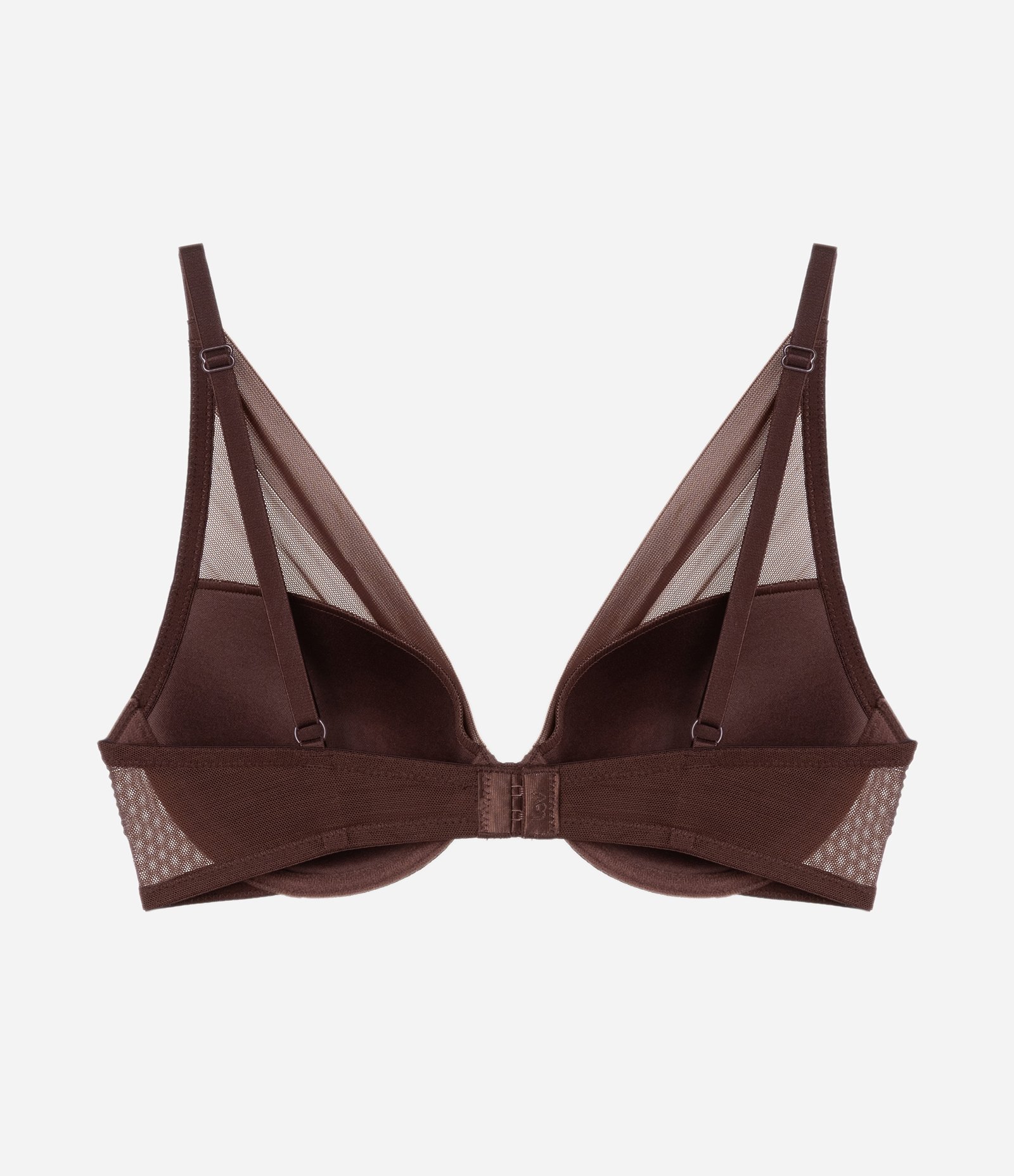 Sutiã Base com Bojo em Tule Marrom 6