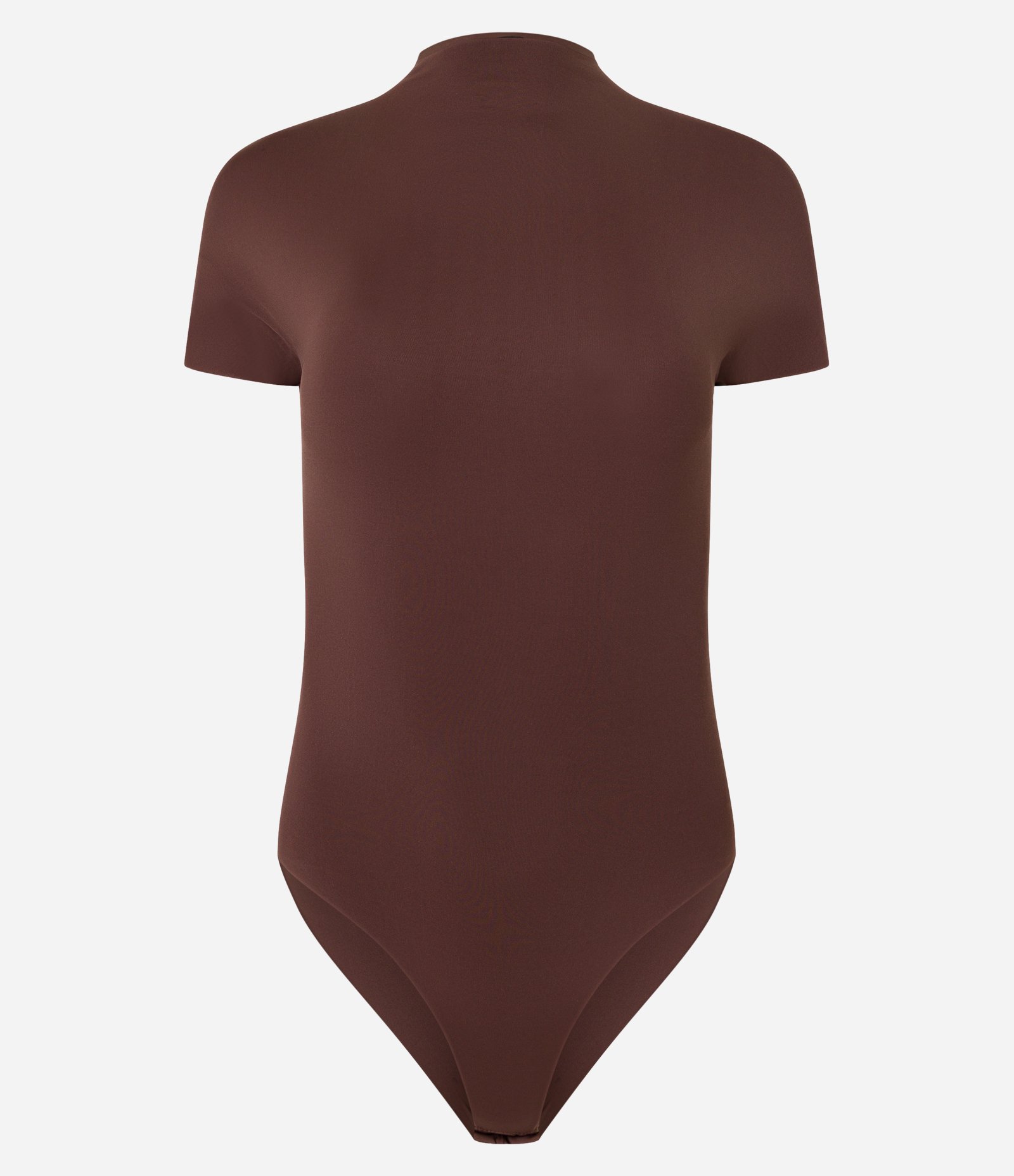 Body em Microfibra com Golinha Média Marrom Café 5