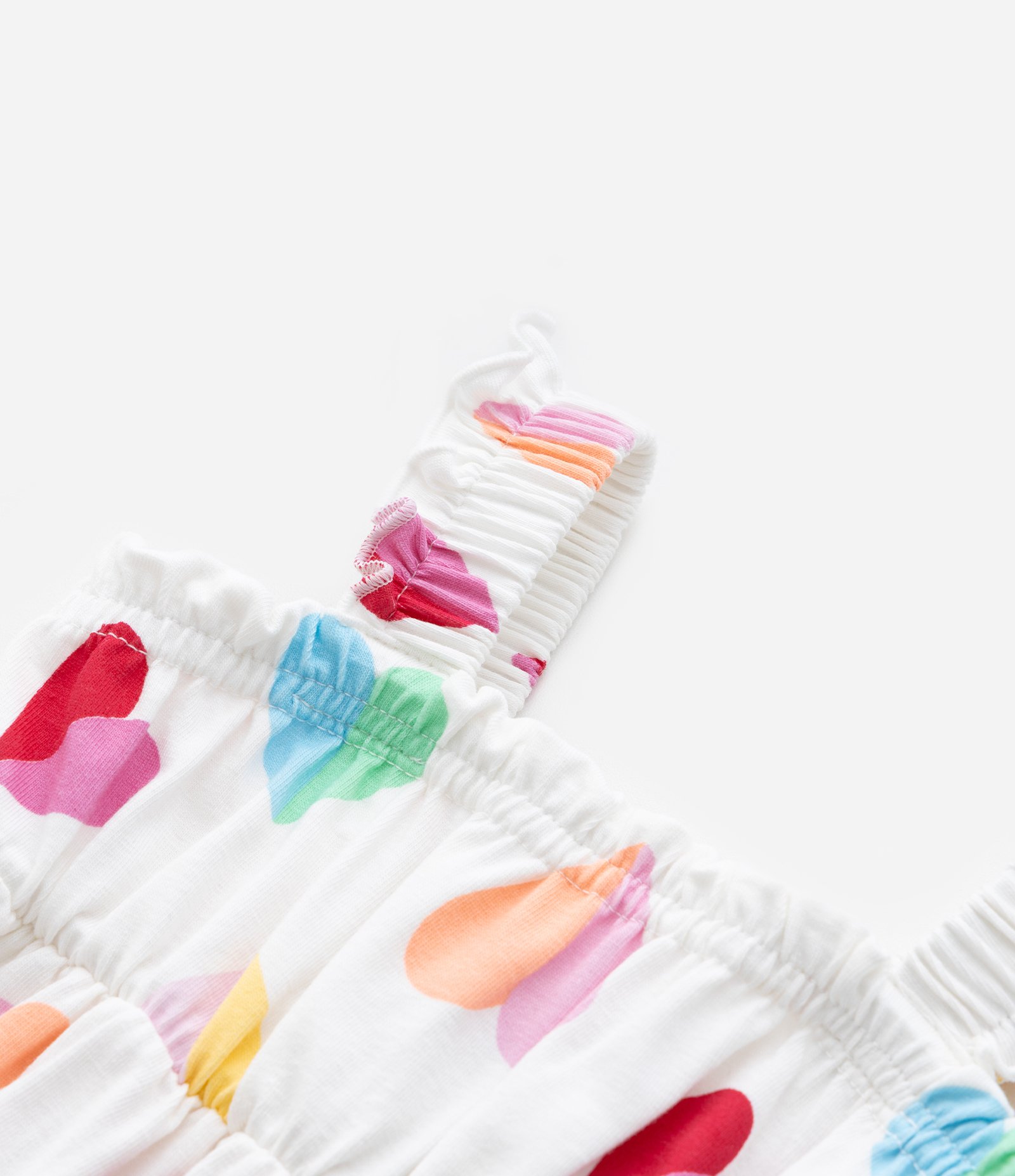 Vestido Infantil com Estampa Corações - Tam 0 a 18 meses Branco 4