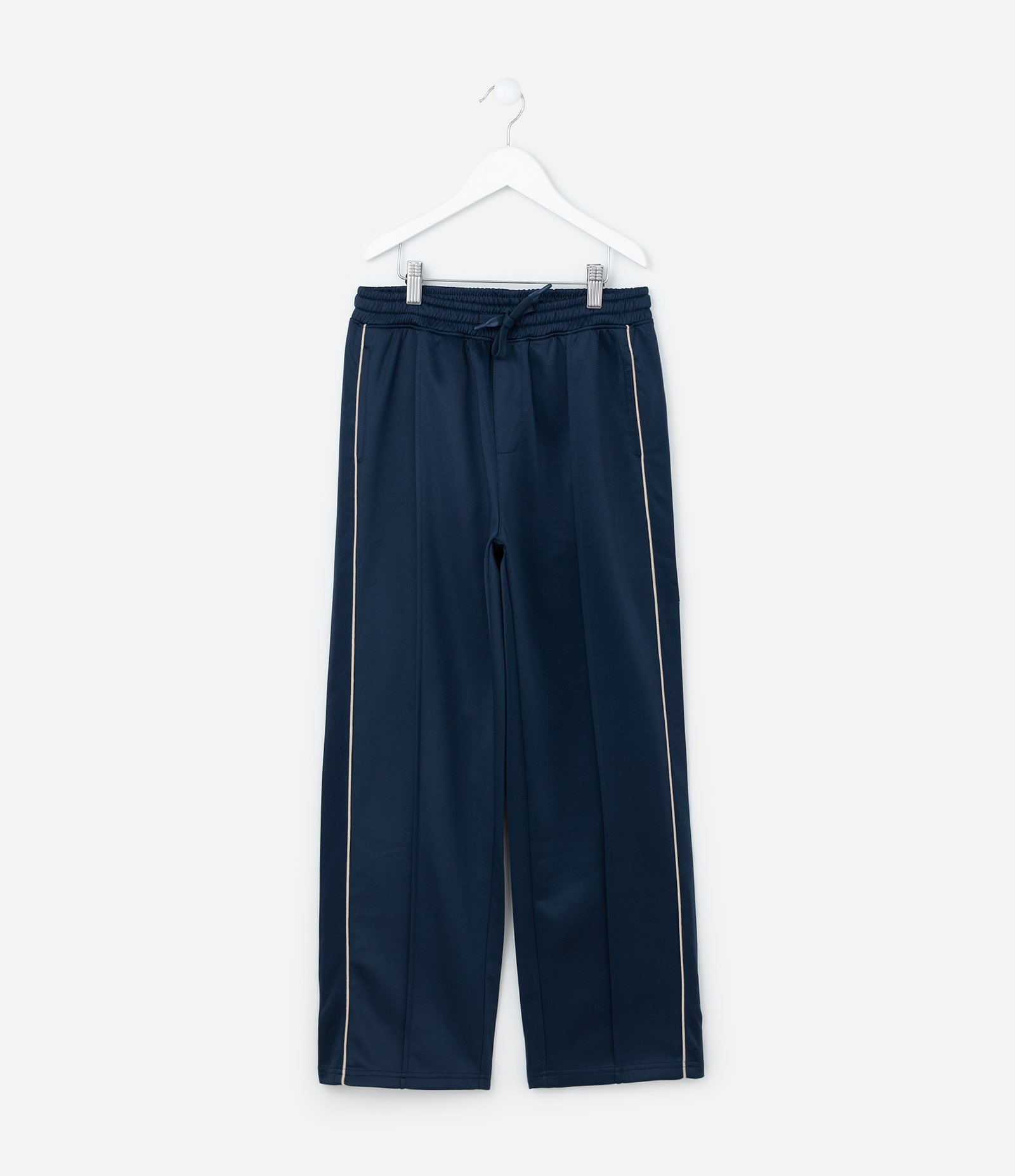 Calça Infantil Reta em Microfibra com Piping - Tam 5 A 14 Anos Azul 2