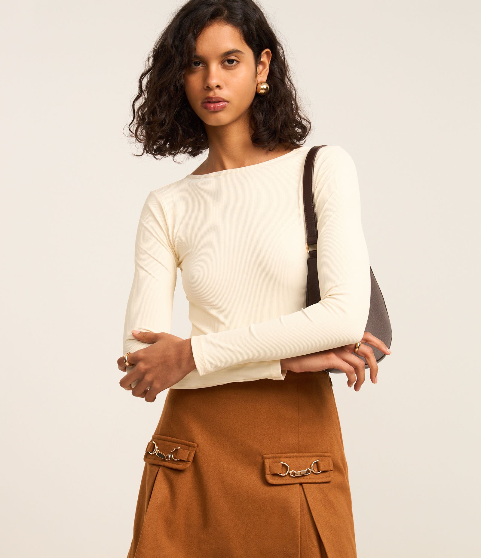 Body Texturizado em Microfibra com Tiras Torcidas nas Costas Off White 1