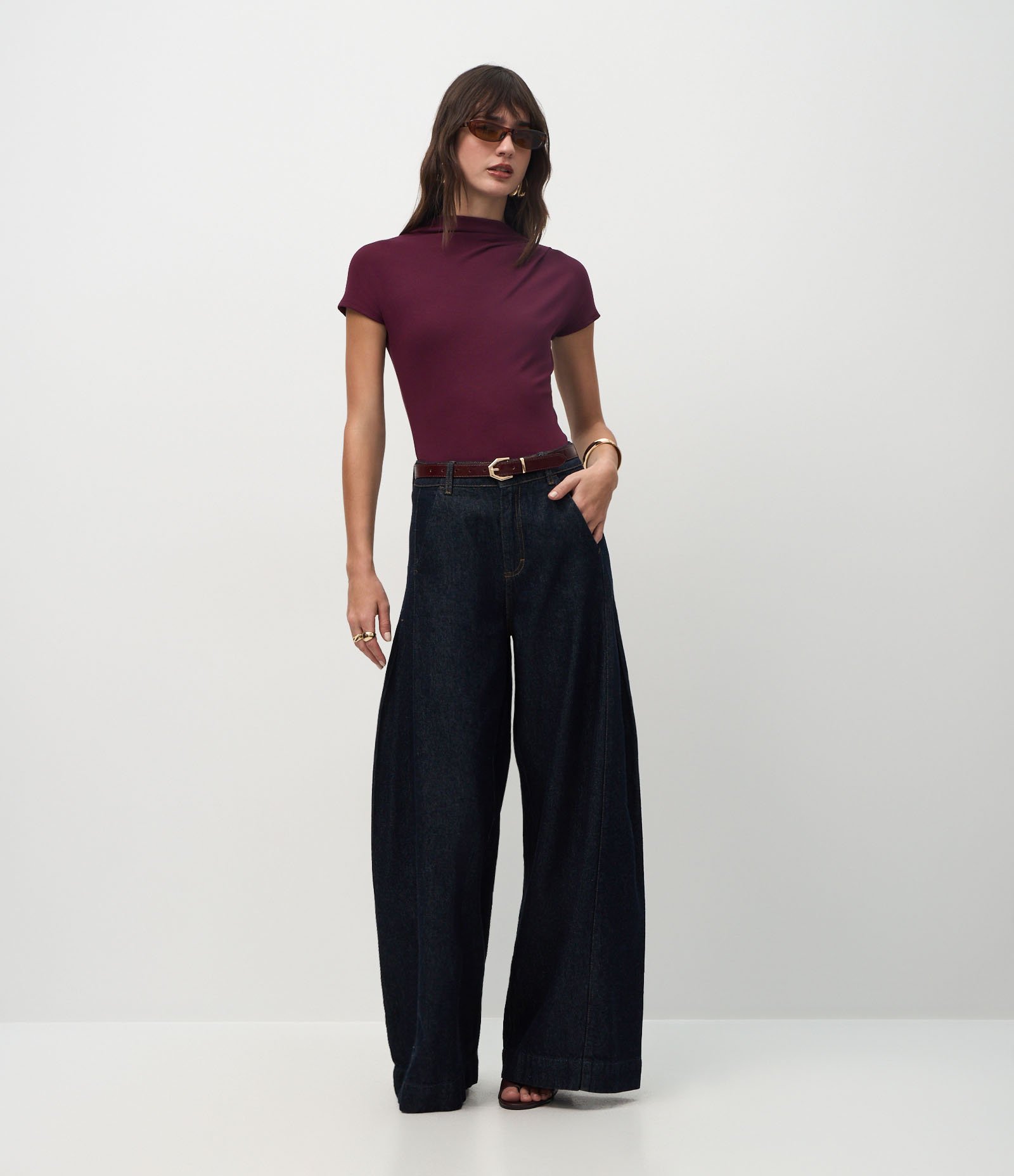 Blusa em Viscose Seamless com Golinha Alta Vinho 6