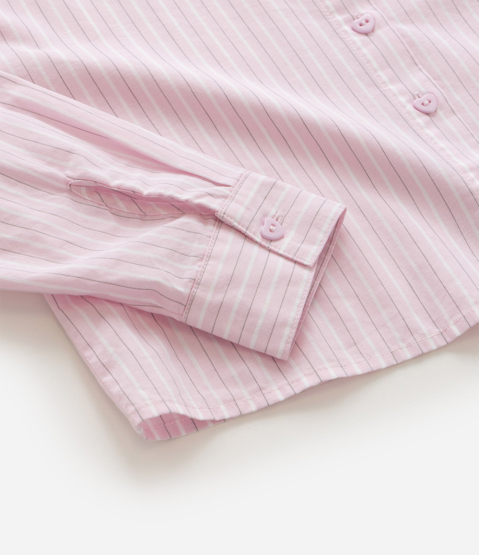 Camisa Curta Infantil em Tricoline com Listras a Fio Tinto - Tam 5 a 14 Anos Rosa 6
