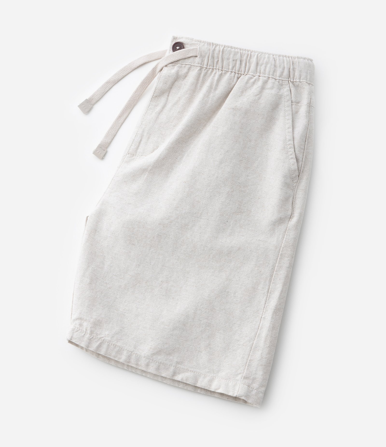 Bermuda Infantil em Algodão e Linho com Cós Elástico - Tam 5 a 14 anos Bege 4