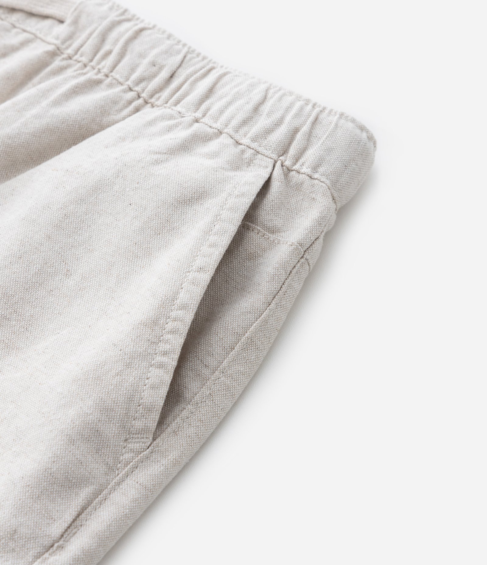 Bermuda Infantil em Algodão e Linho com Cós Elástico - Tam 5 a 14 anos Bege 5