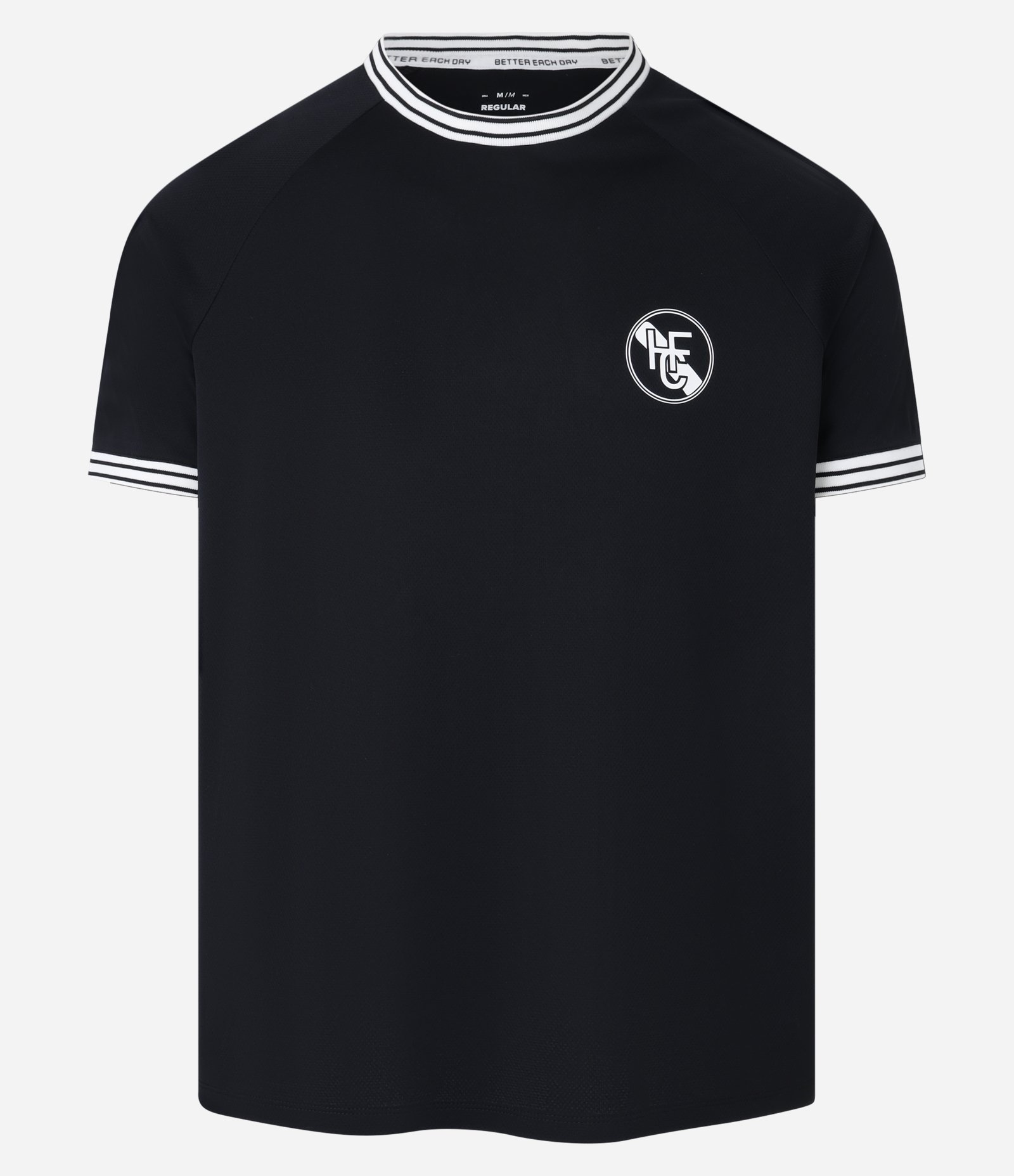 Camiseta Esportiva Regular em Ribana com Estampa Localizada e Tecnologia Dry Preto 5