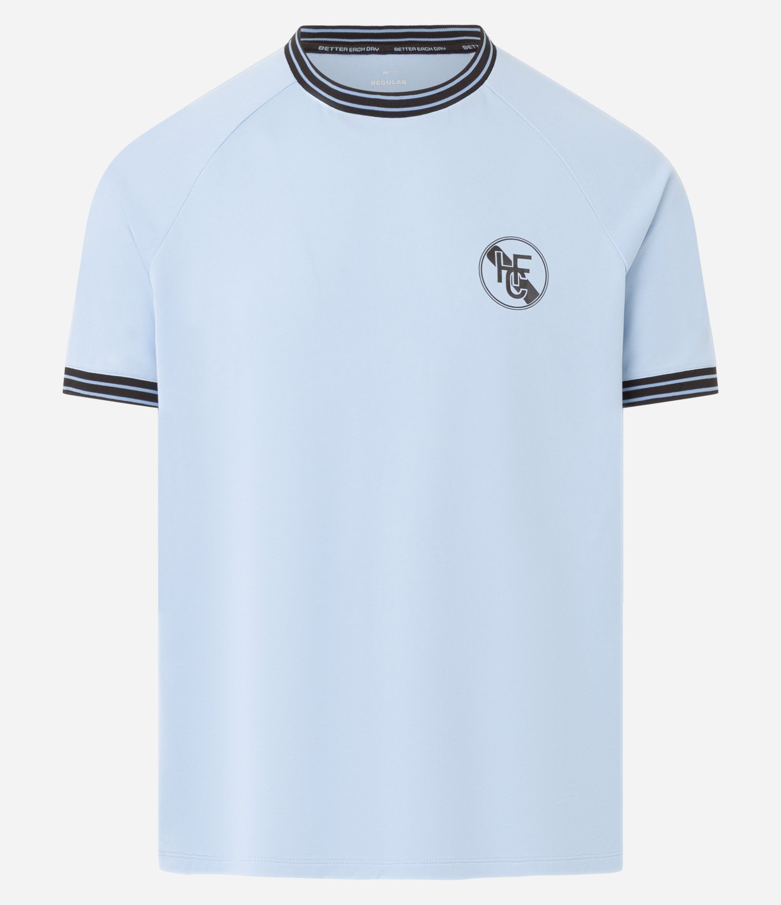 Camiseta Esportiva Regular em Ribana com Estampa Localizada e Tecnologia Dry Azul 8