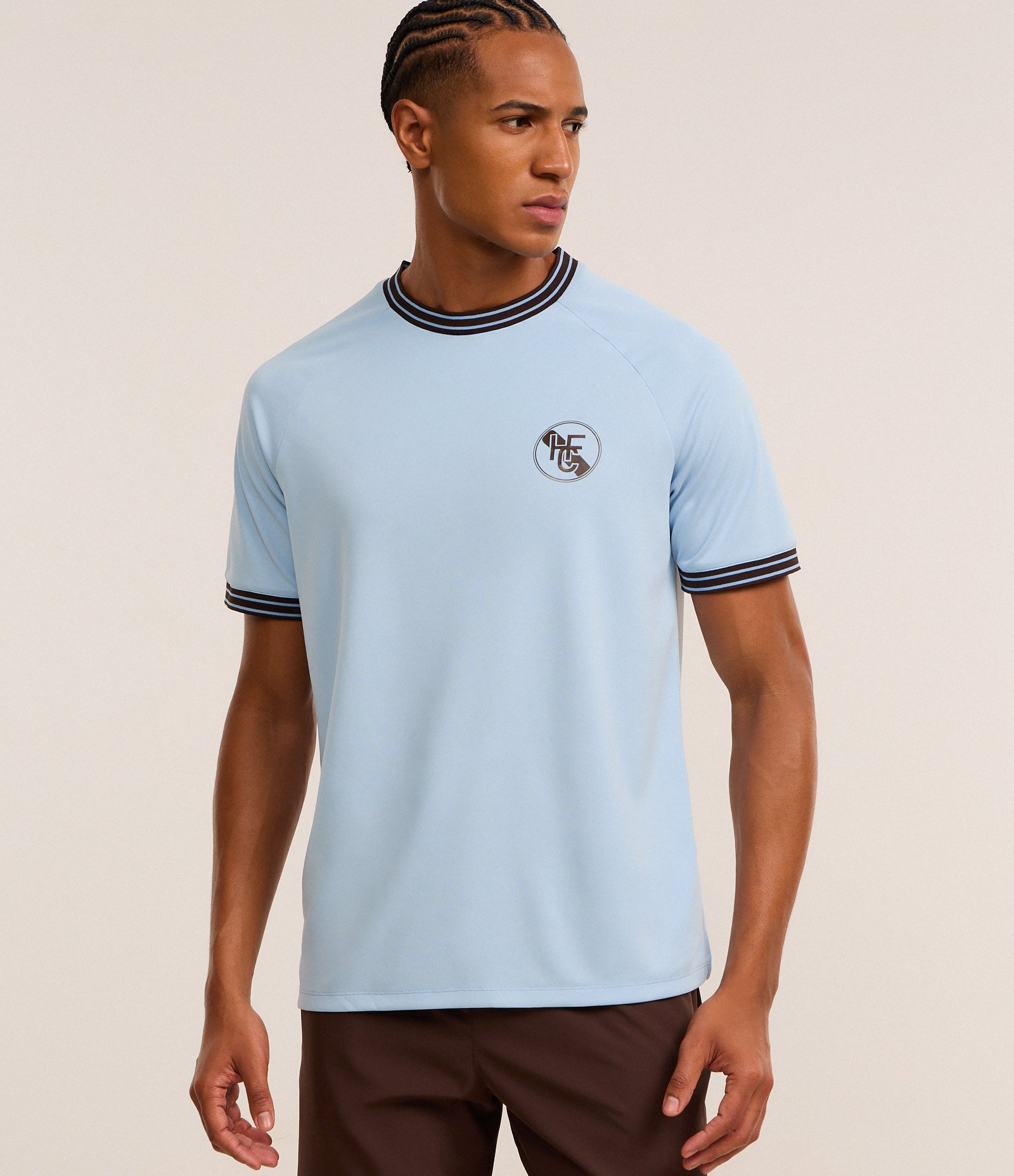 Camiseta Esportiva Regular em Ribana com Estampa Localizada e Tecnologia Dry Azul 1