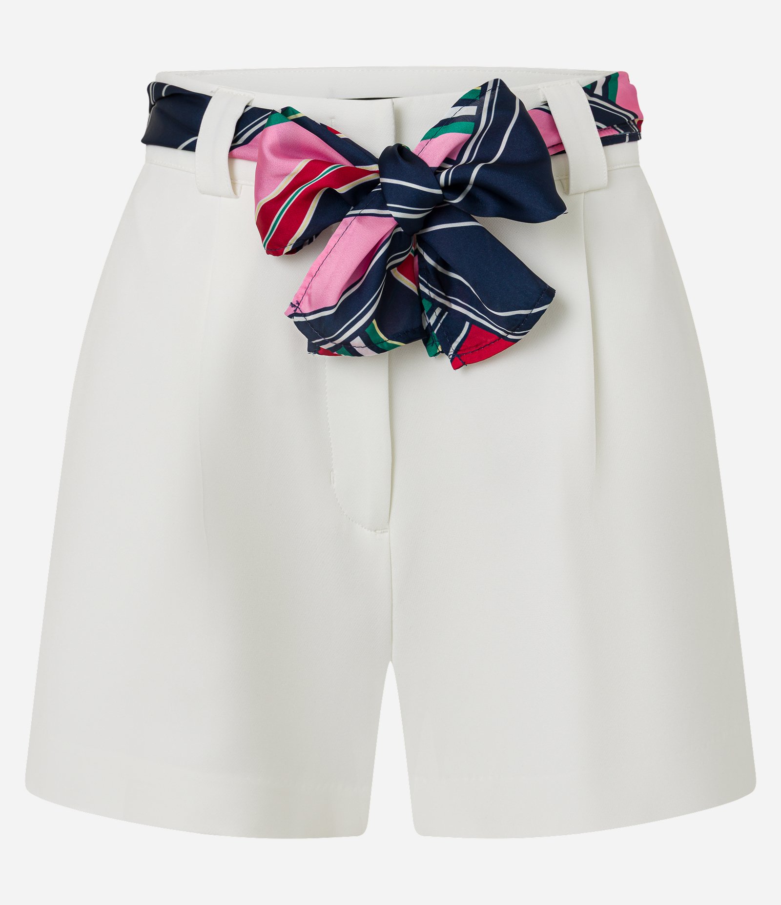 Short Alfaiatado Cintura Alta com Cinto Lenço e Pregas Off White 5