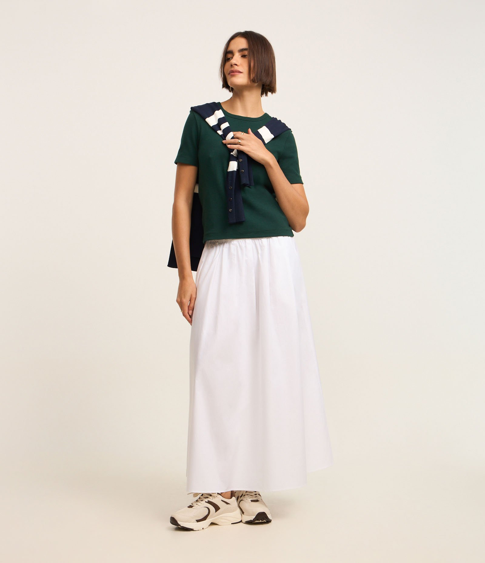 Blusa Básica Ajustada em Ribana com Gola Redonda Verde 2