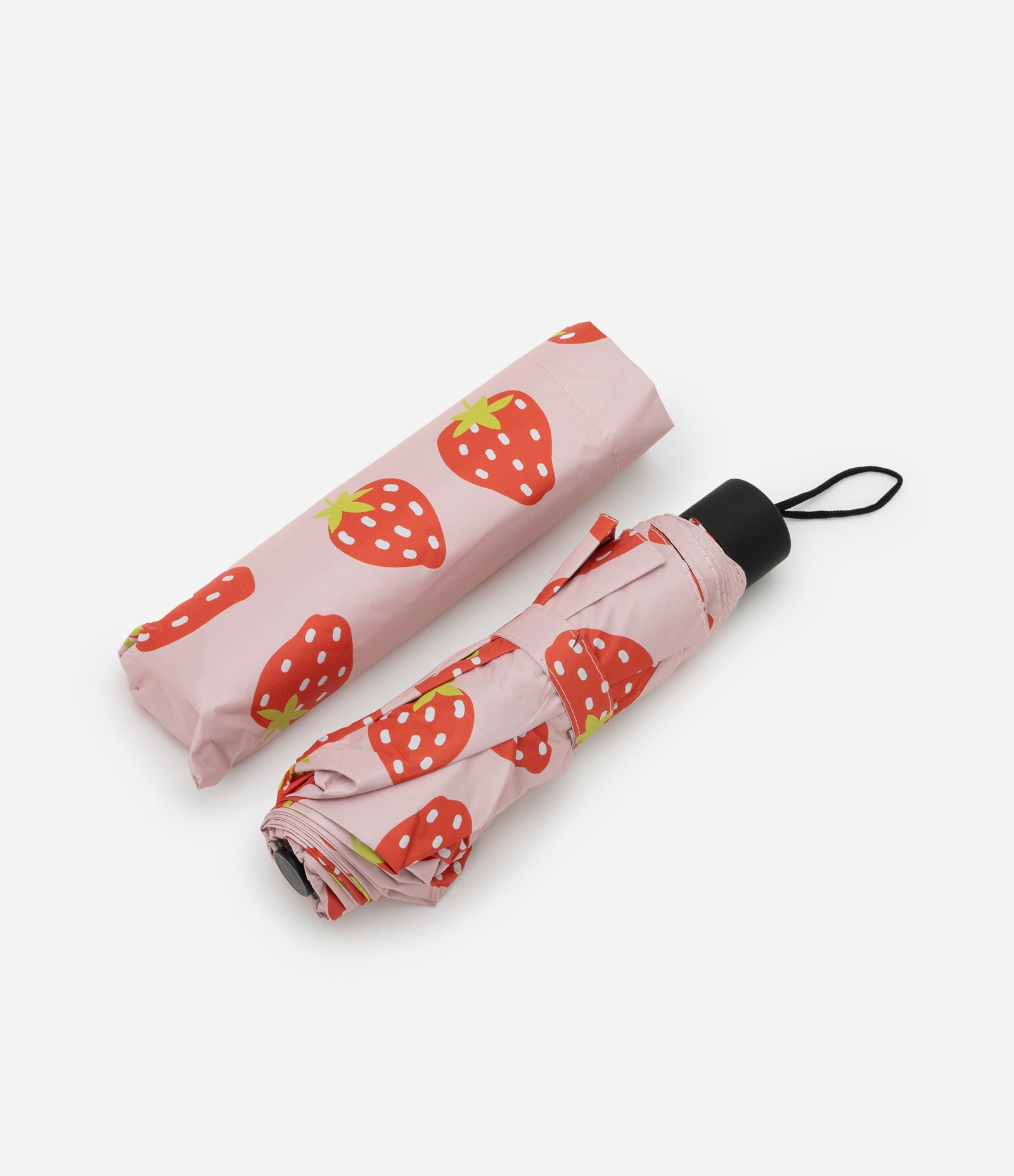 Sombrinha com Estampa de Morangos Rosa 3