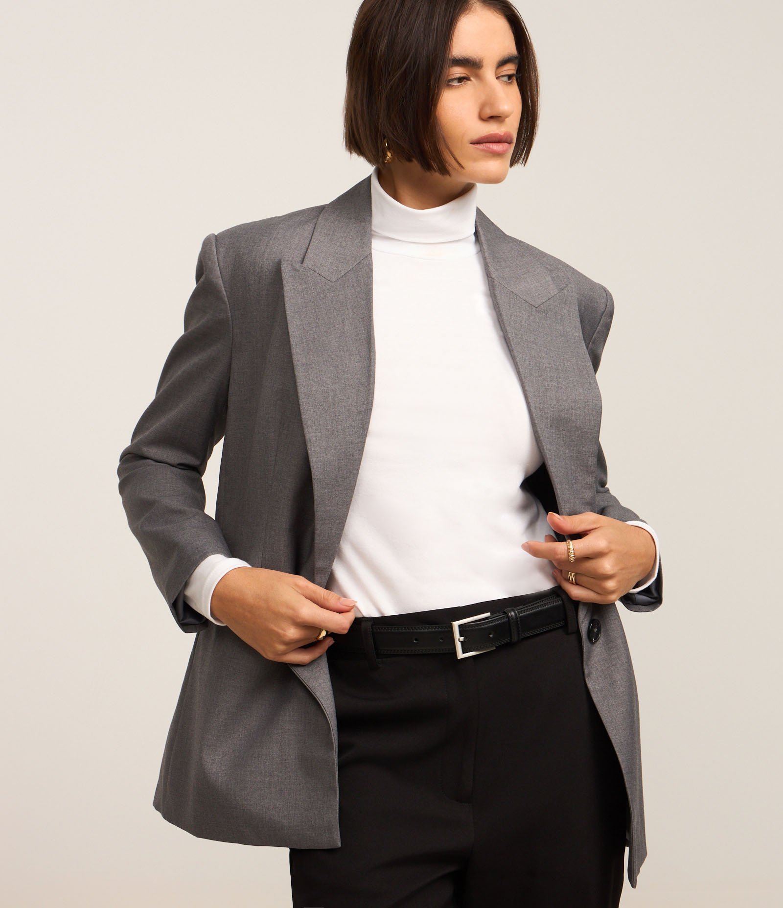 Blusa em Algodão com Golinha Alta Branco 2