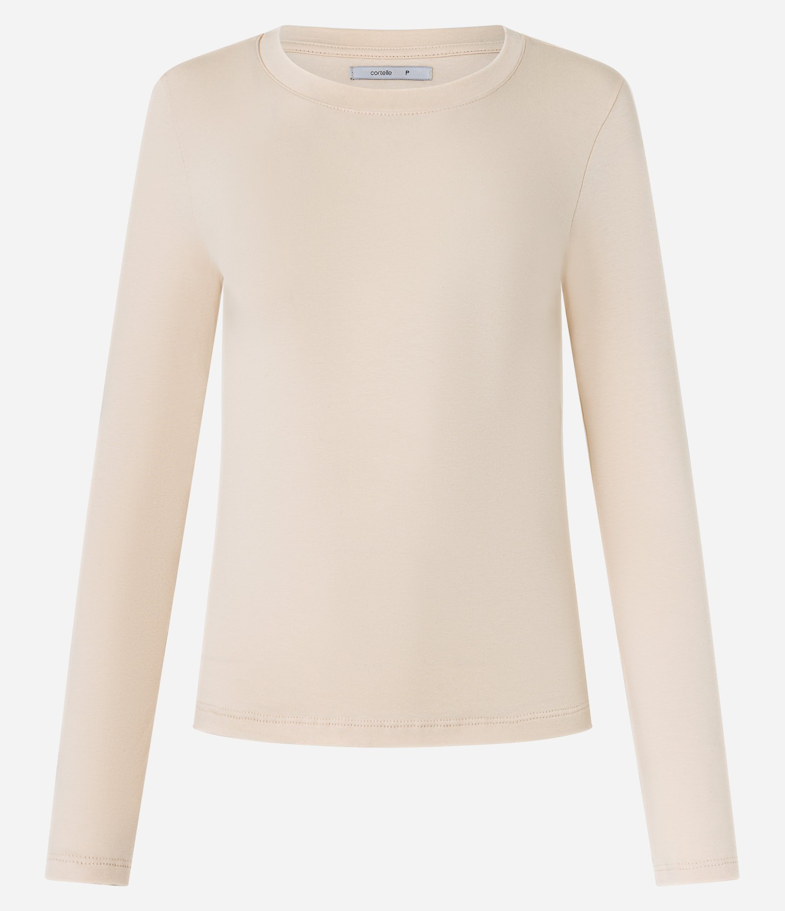 Blusa em Algodão com Gola Redonda Bege 6