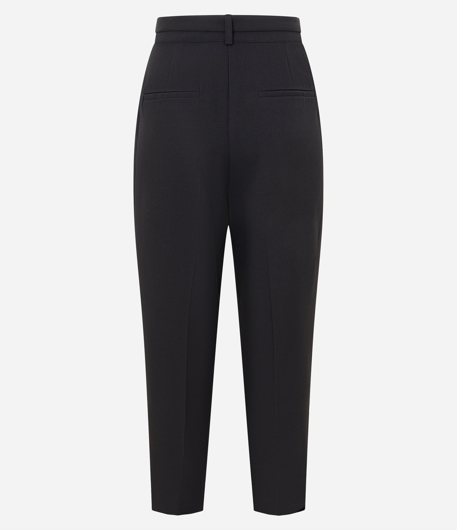 Calça Cenoura Alfaiatada Cintura Alta com Cinto e Fivela Metalizada Preto 6