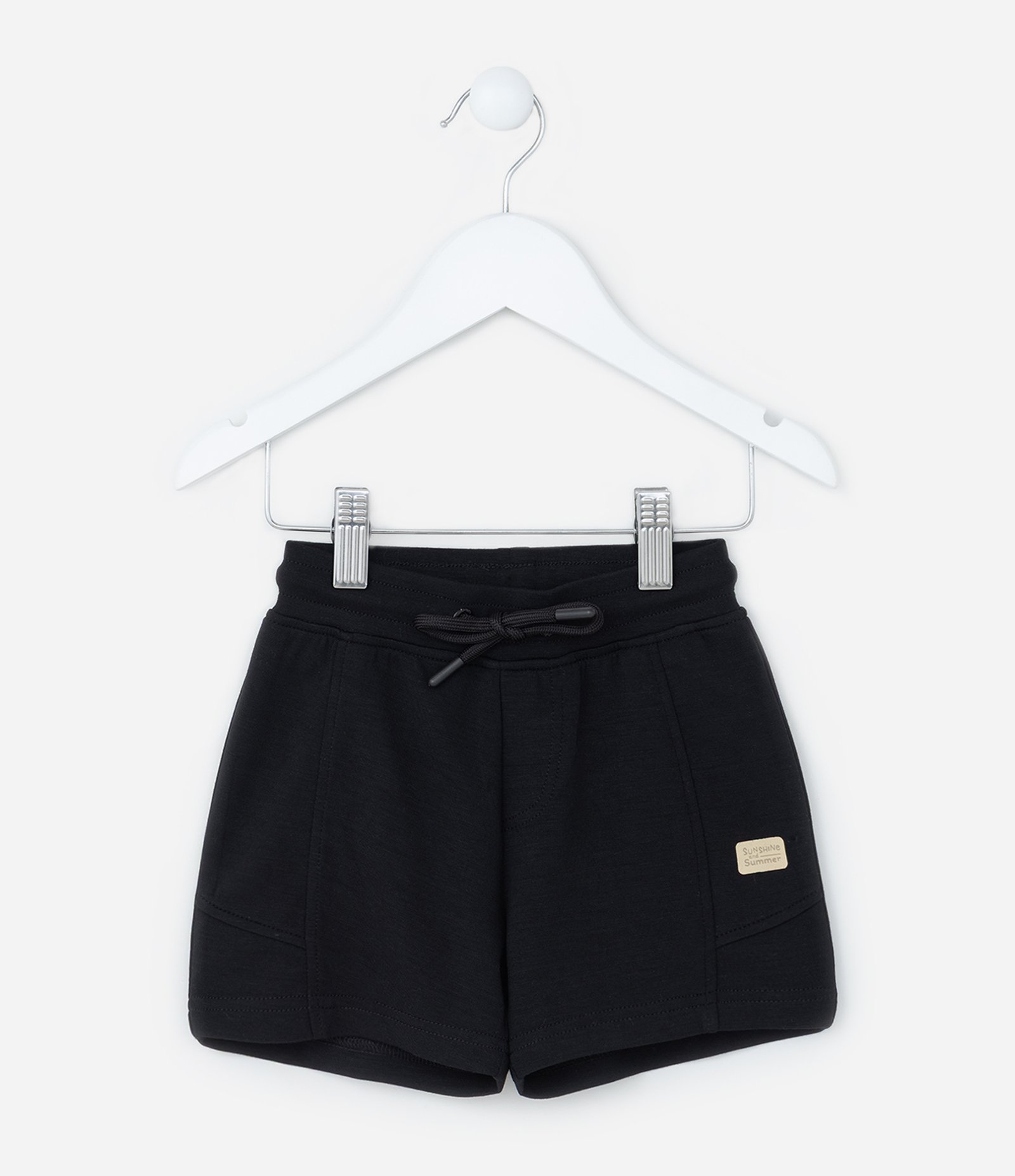 Bermuda Infantil em Modal com Recortes - Tam 1 a 5 anos Preto 1