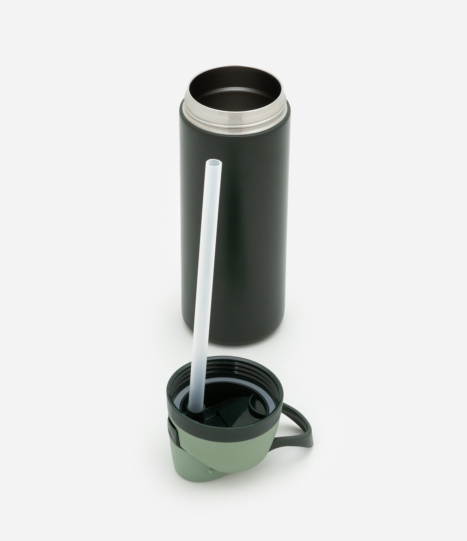 Garrafa Térmica em Metal Bicolor com Canudo 750ml Verde 4