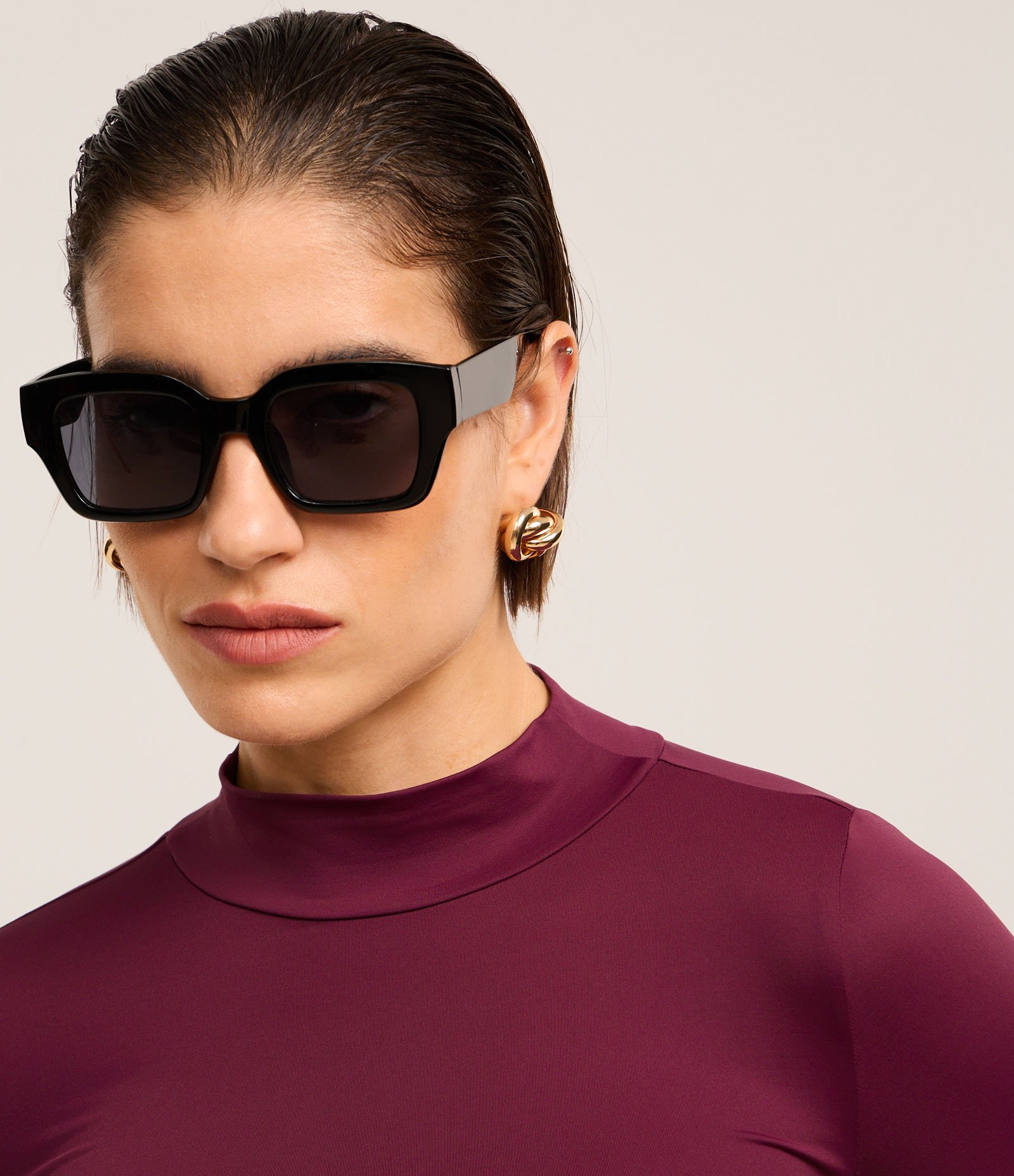 Body Básico em Poliamida com Golinha Alta Bordô 5