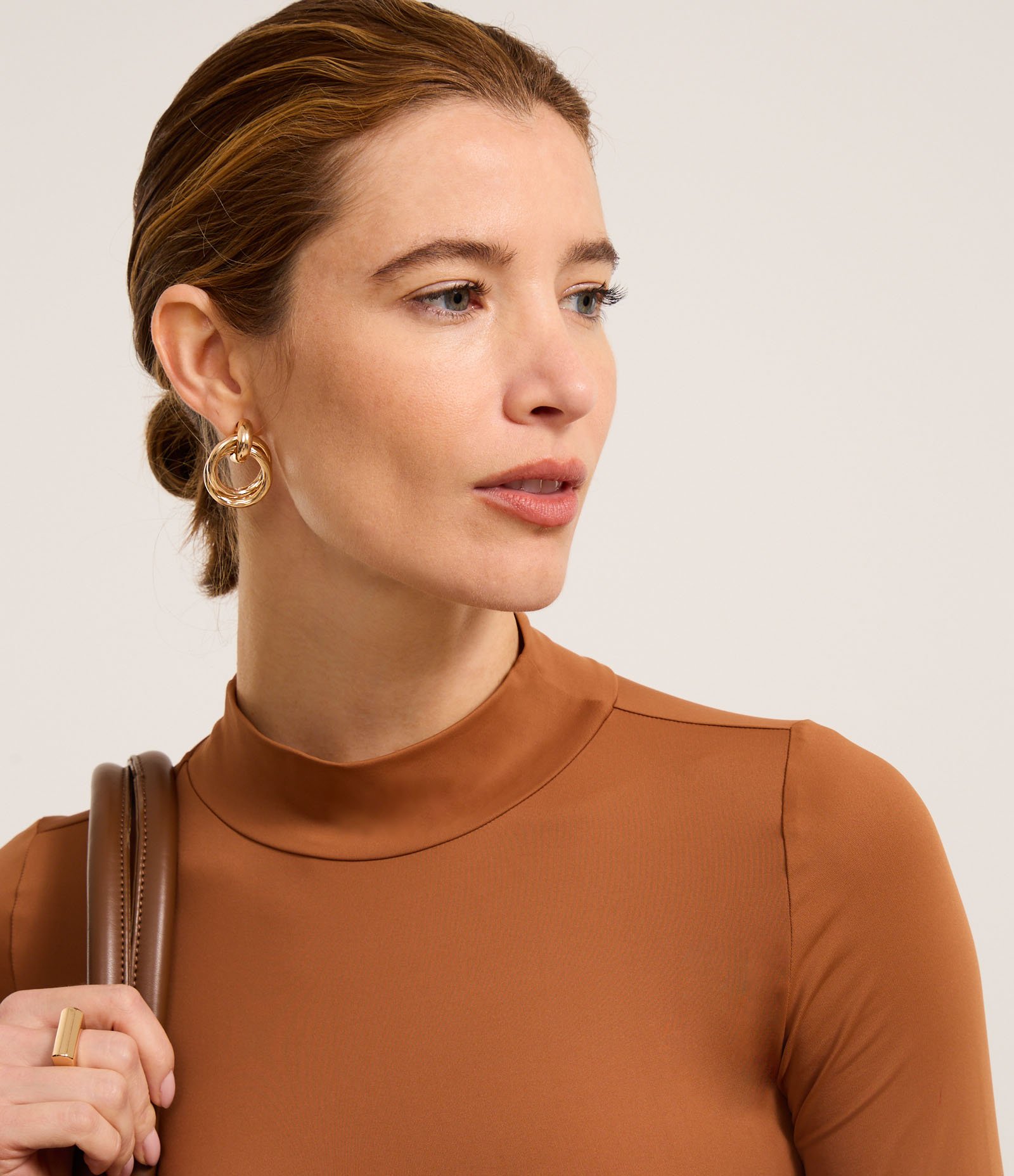 Body Básico em Poliamida com Golinha Alta Marrom 5