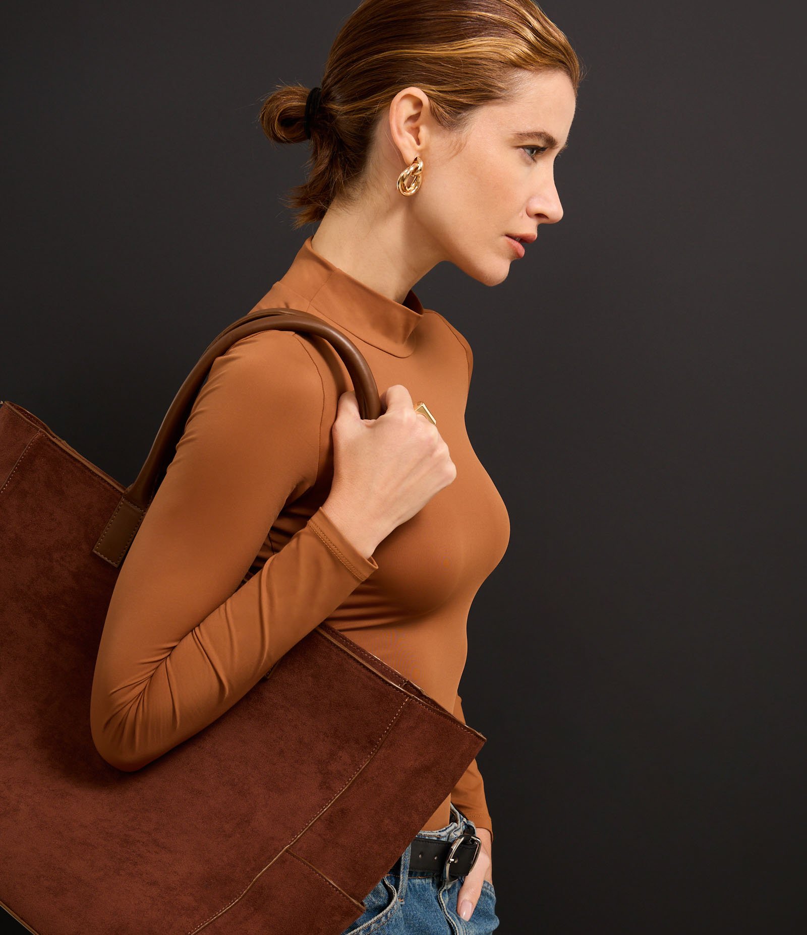 Body Básico em Poliamida com Golinha Alta Marrom 7