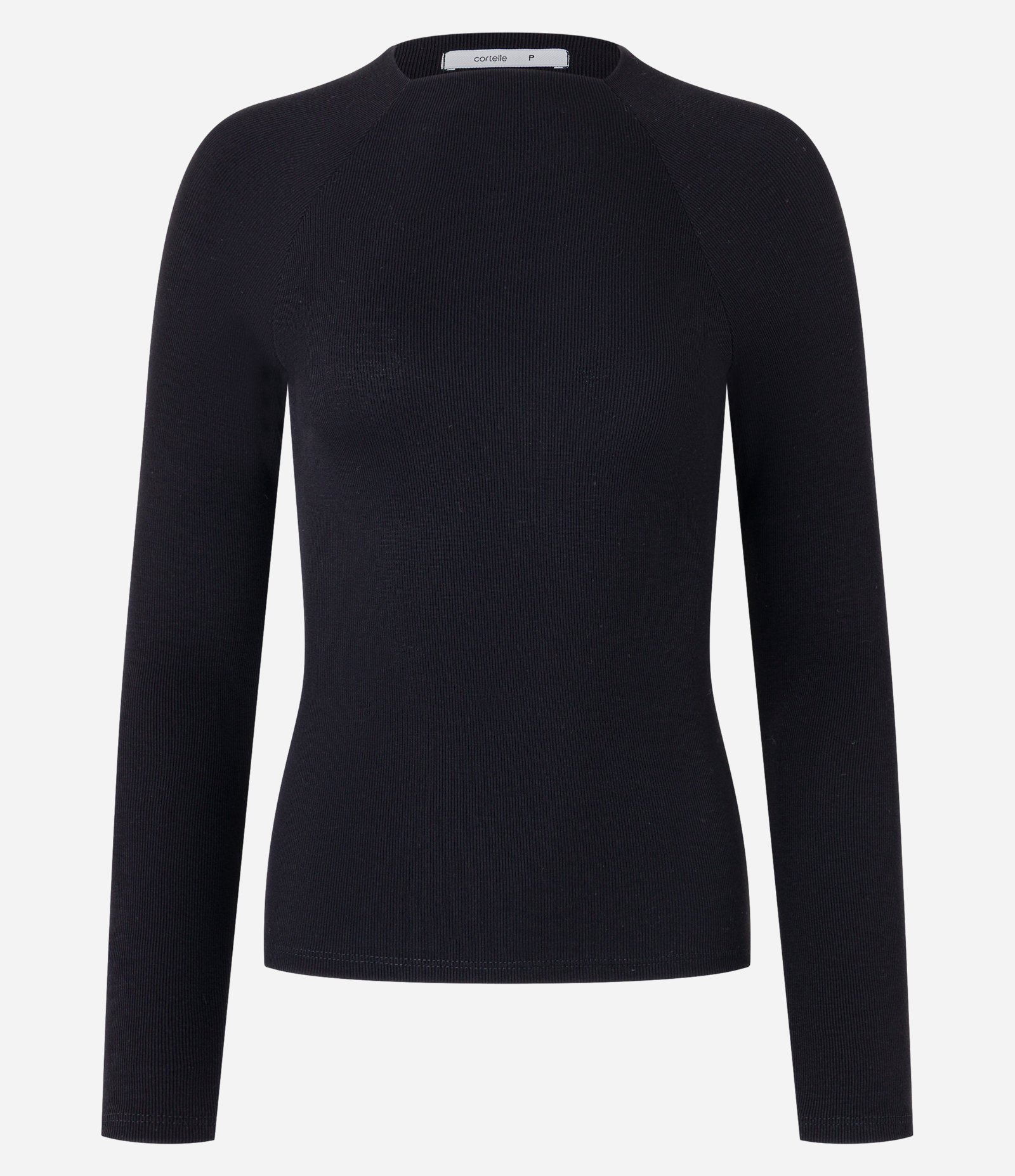 Blusa Básica em Viscose com Gola Alta e Cava Raglan Preto 6