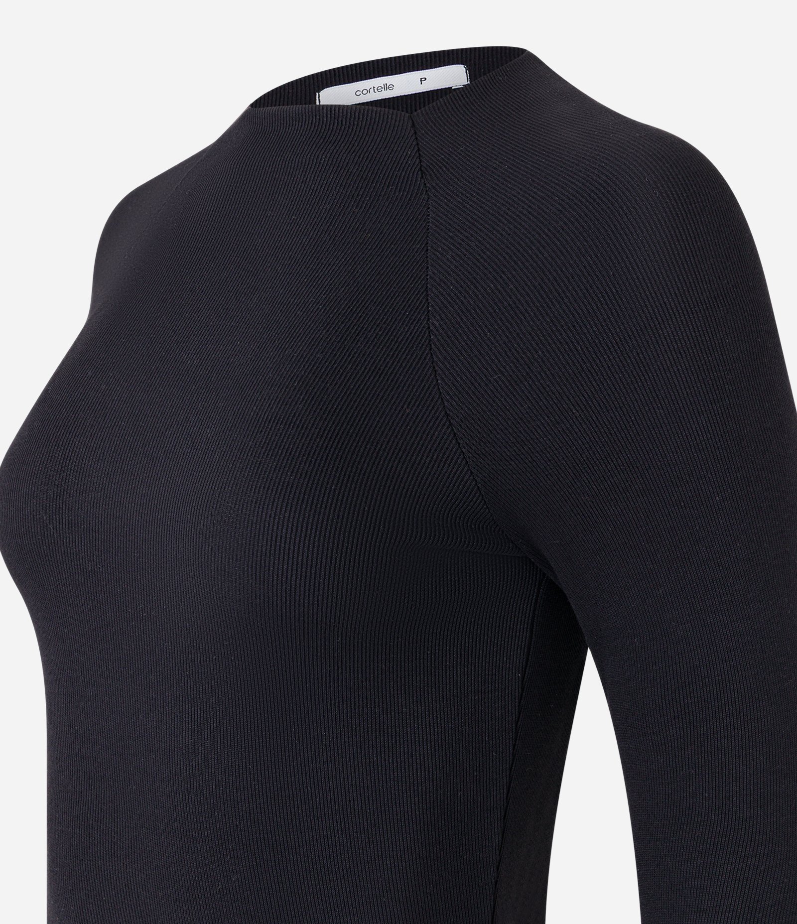 Blusa Básica em Viscose com Gola Alta e Cava Raglan Preto 7