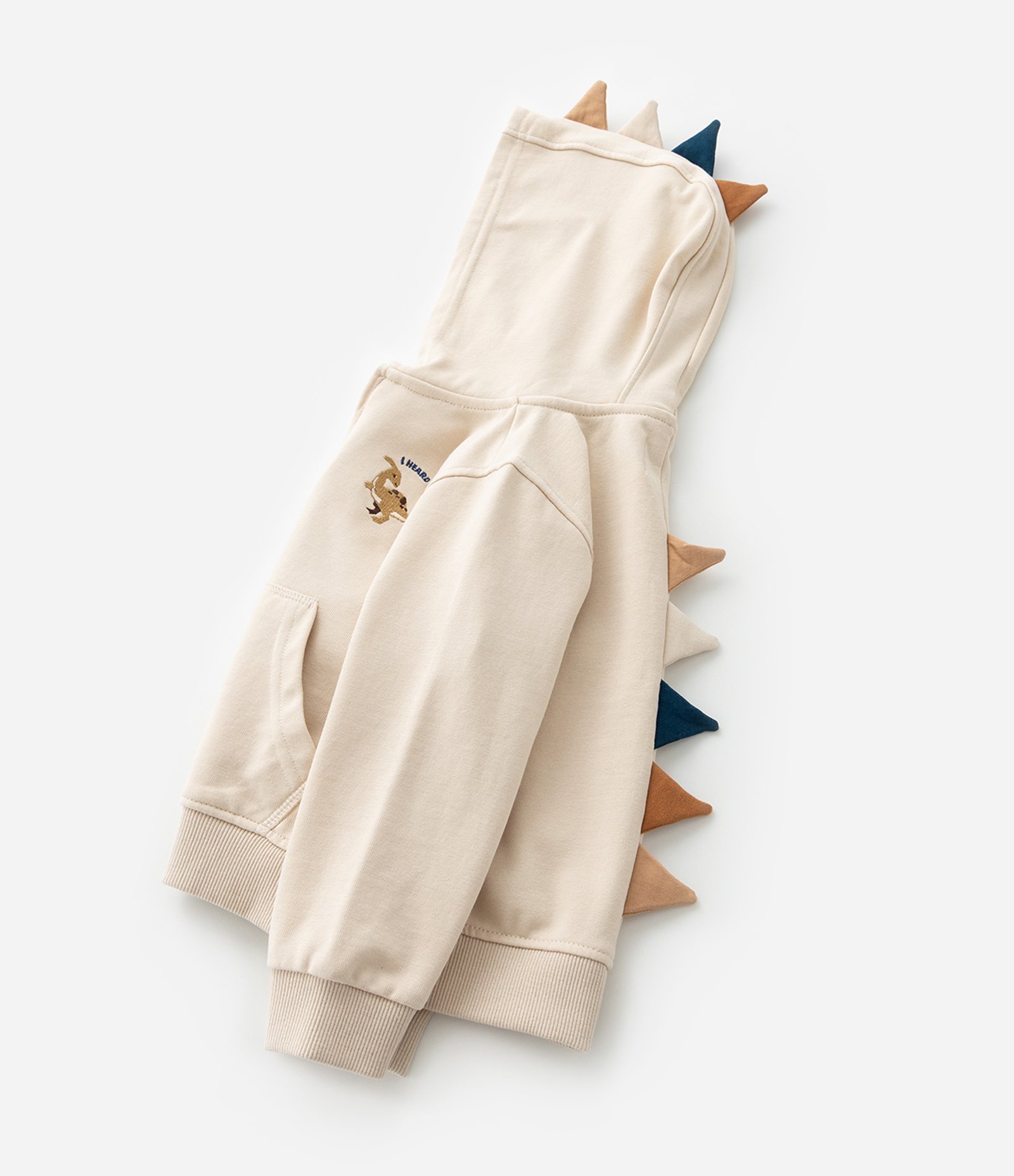 Casaco Infantil com Cristas de Dino - Tam 1 a 6 Anos Bege 10