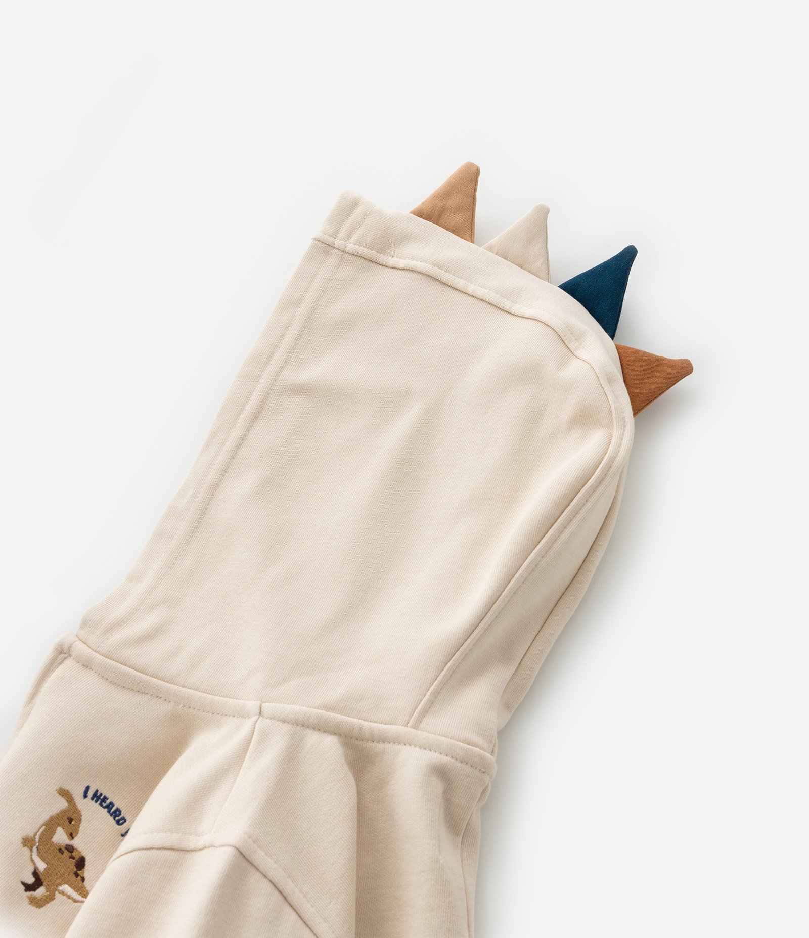 Casaco Infantil com Cristas de Dino - Tam 1 a 6 Anos Bege 5