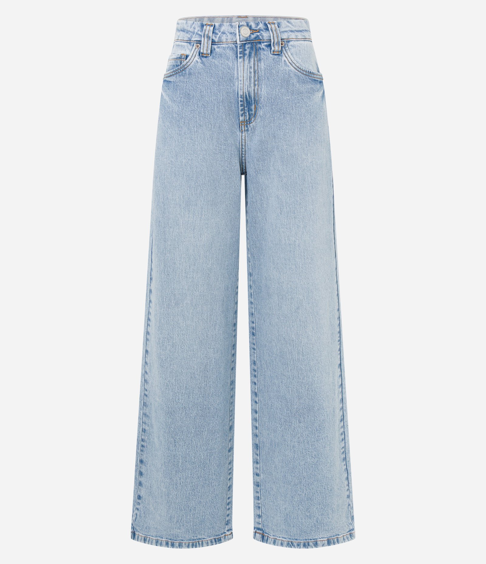 Calça Wide Leg em Jeans Marmorizada com Cintura Alta Azul 6