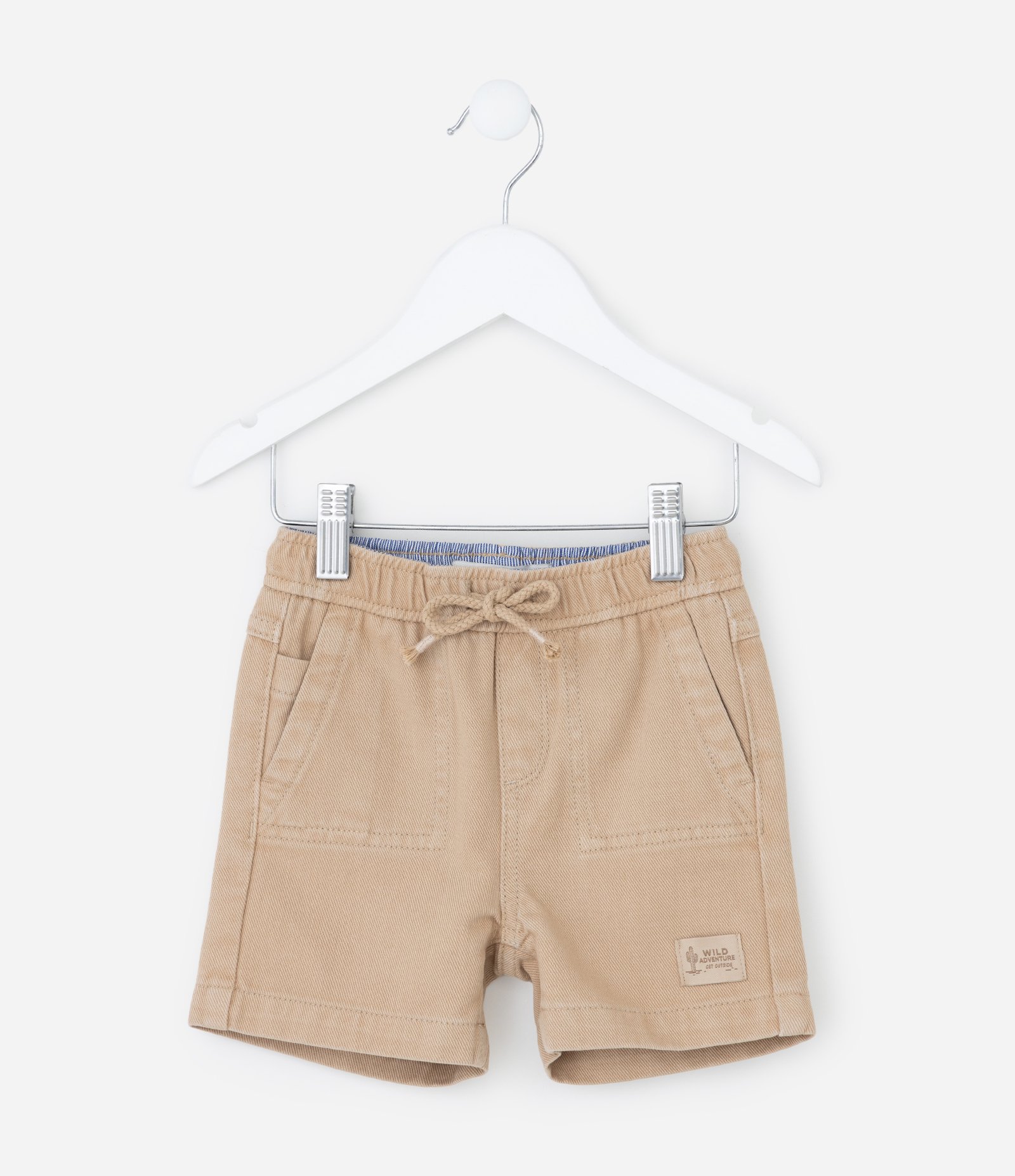 Bermuda Infantil em Sarja Lavada - Tam 1 a 5 Anos Marrom 2