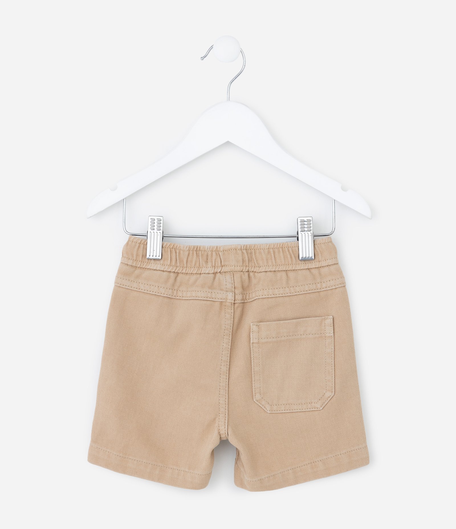 Bermuda Infantil em Sarja Lavada - Tam 1 a 5 Anos Marrom 3