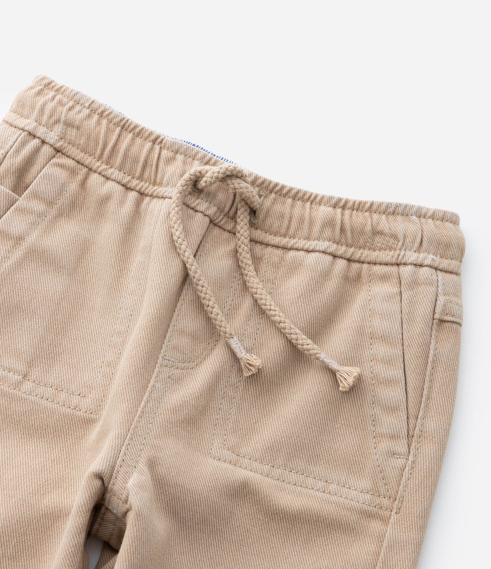 Bermuda Infantil em Sarja Lavada - Tam 1 a 5 Anos Marrom 6