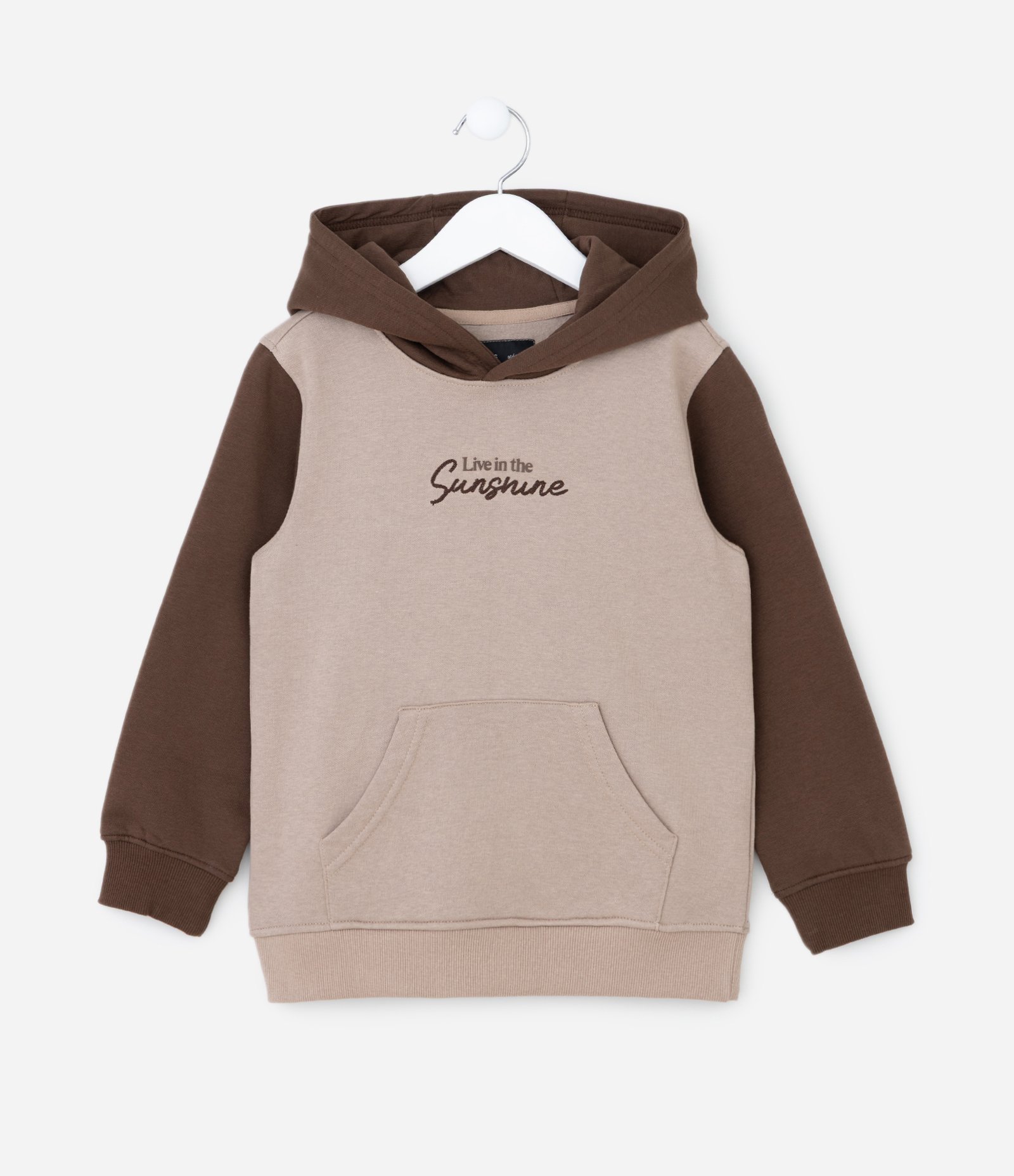 Casaco Infantil com Capuz e Bolso Canguru - Tam 5 a 14 Anos Marrom 2